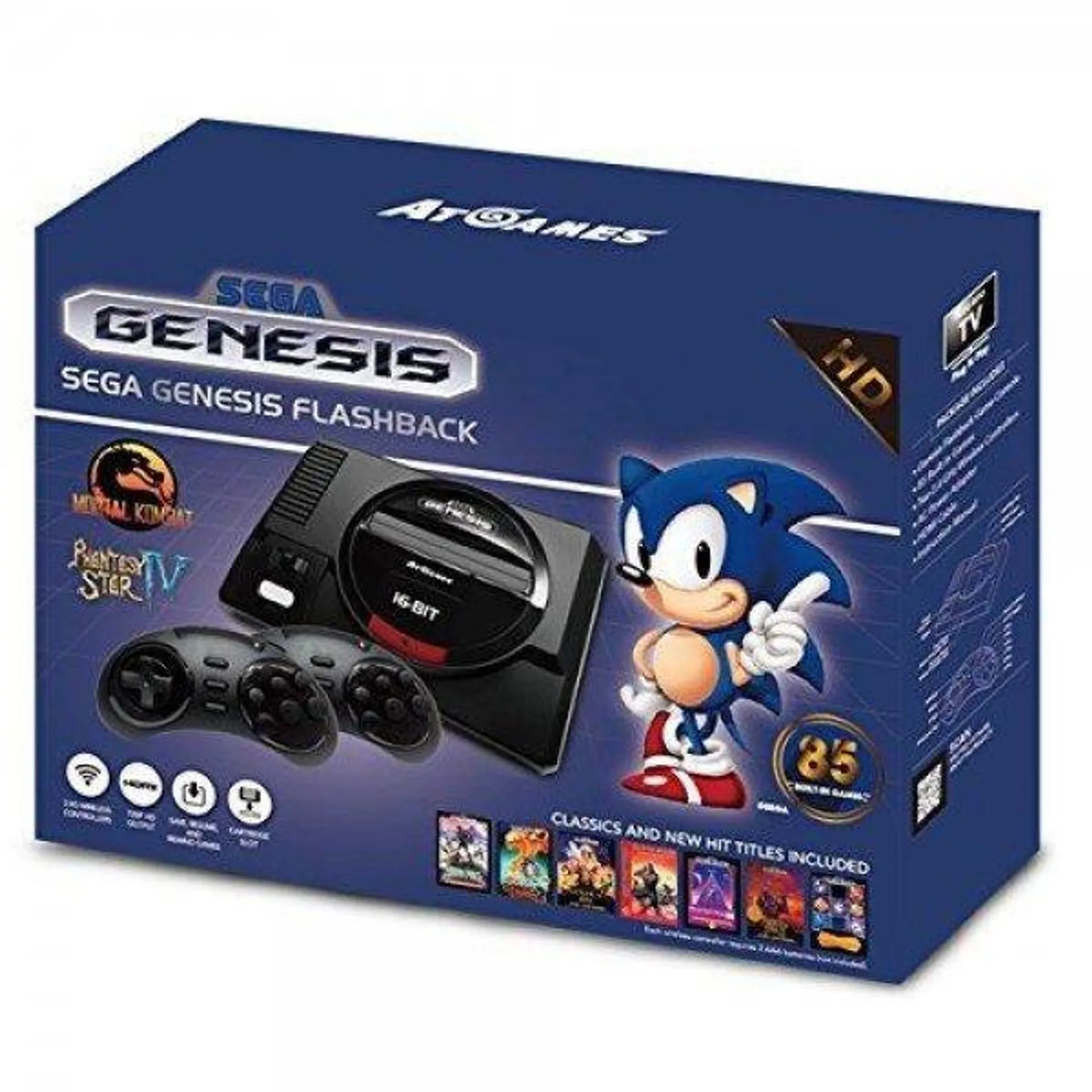 Pack Console Sega MegaDrive HD + 2 manettes sans fil + 85 jeux