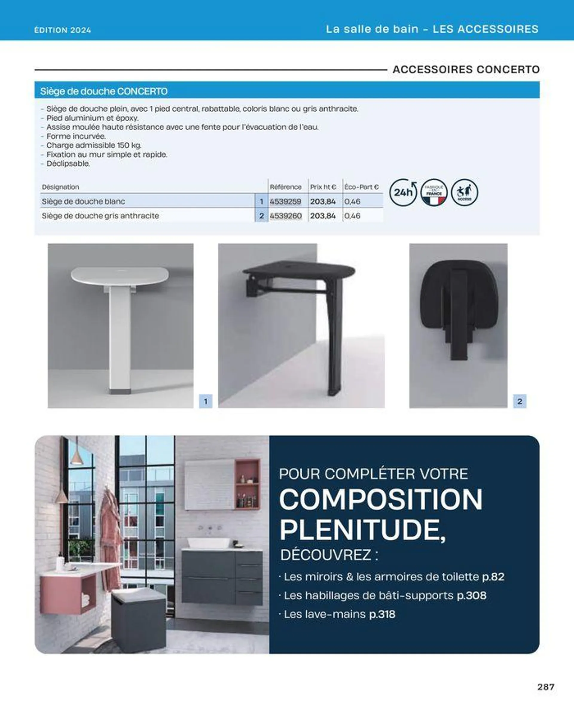 La salle de bain en toute sérénité du 2 juillet au 31 décembre 2024 - Catalogue page 287