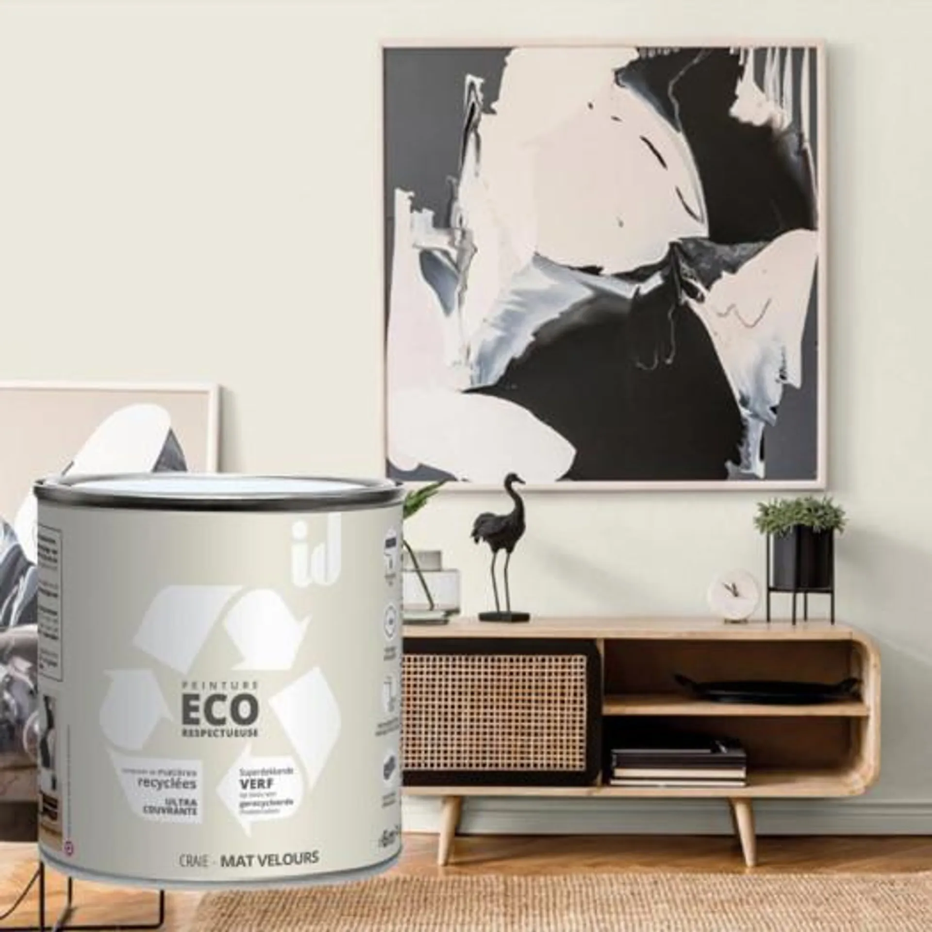 Peinture Eco responsable à base de matières recyclées craie mat-velours 0,5L