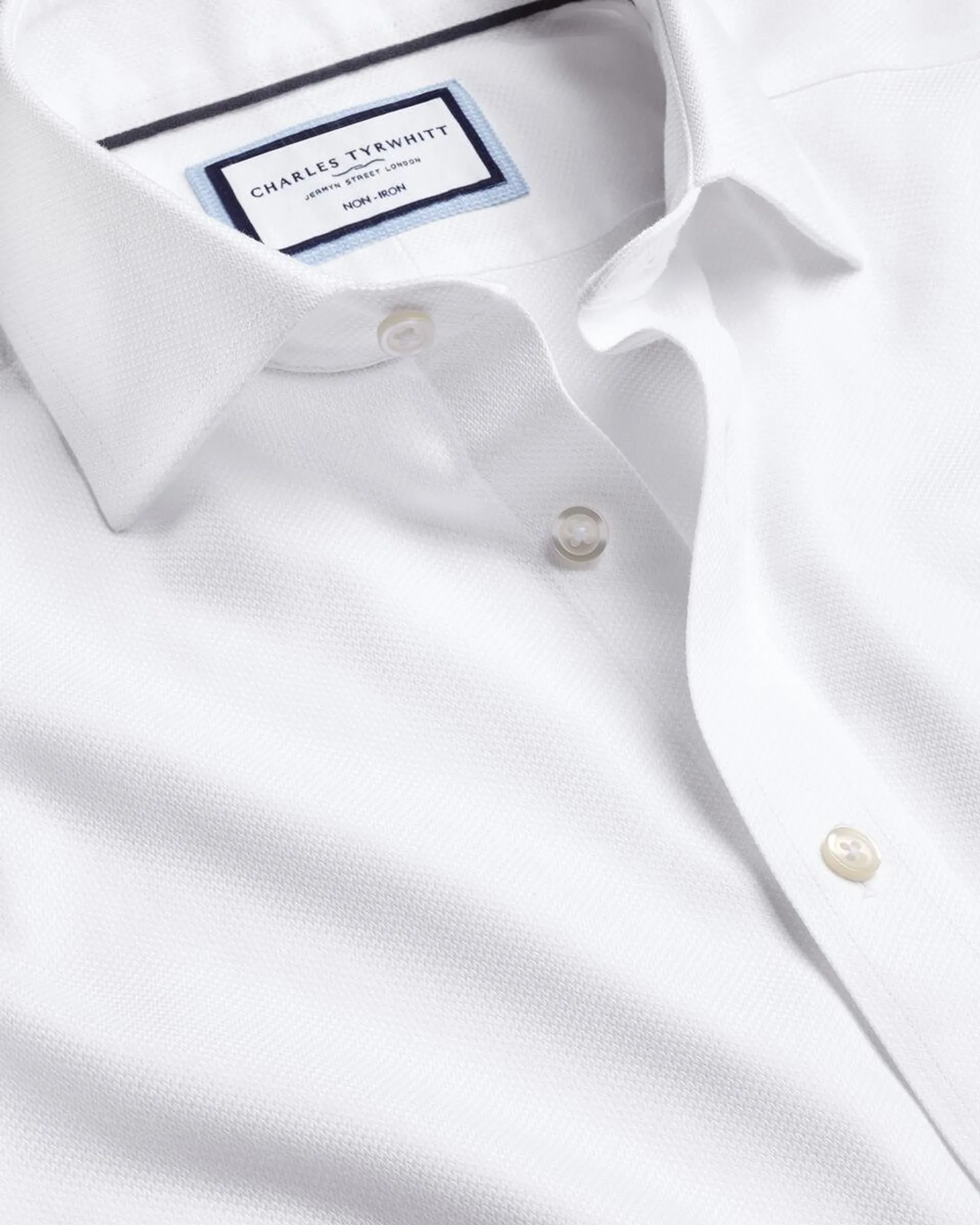 details about product: Cutaway Collar Non-Iron Mayfair Weave Shirt - White