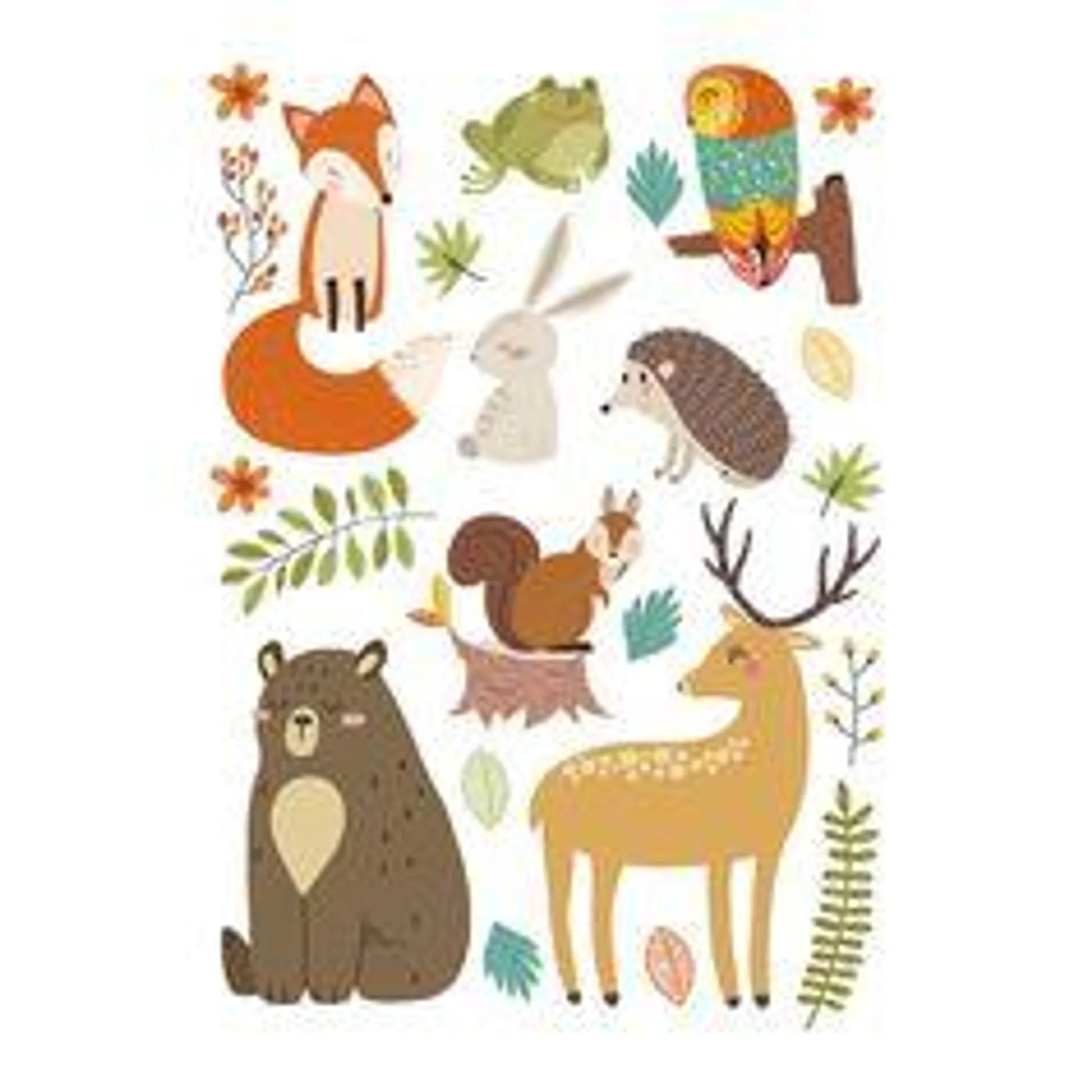 Sticker mural déco chambre enfant animaux de la forêt 70x50cm