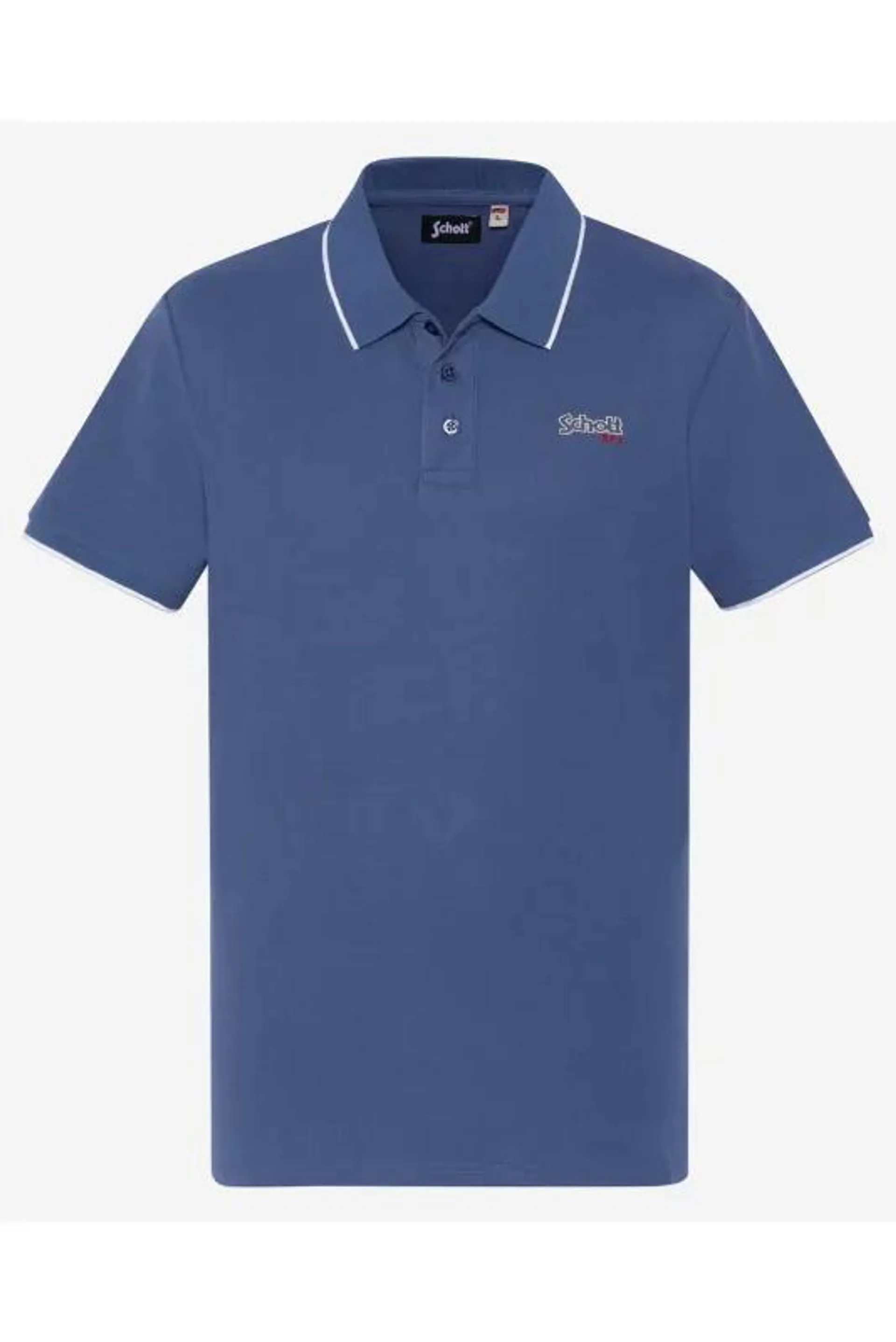 Polo Coton Piqué Paul - Schott - Homme - BLUE JEANS