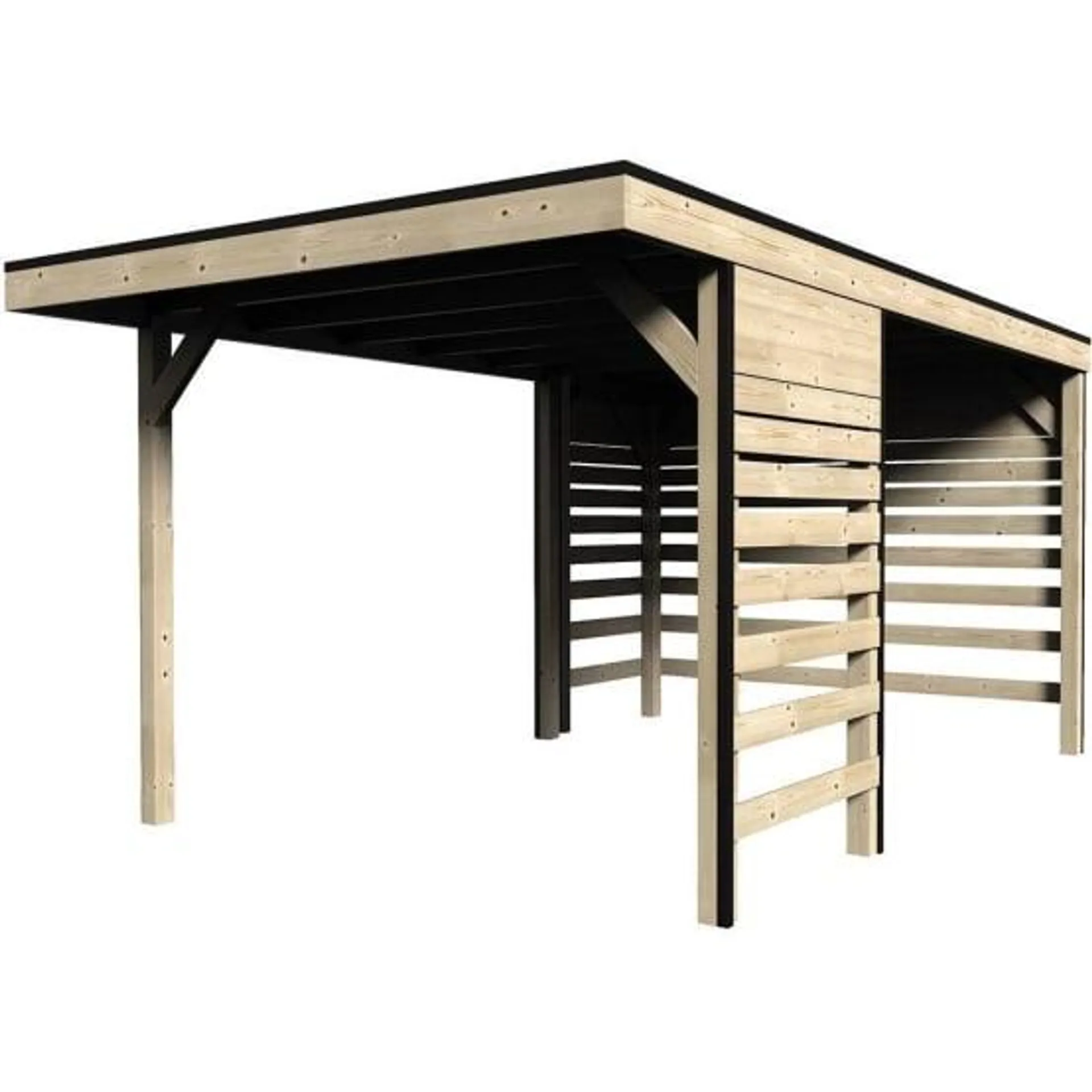 Décor & Jardin - Carport bois Elite : 1 voiture - 14,59 M2