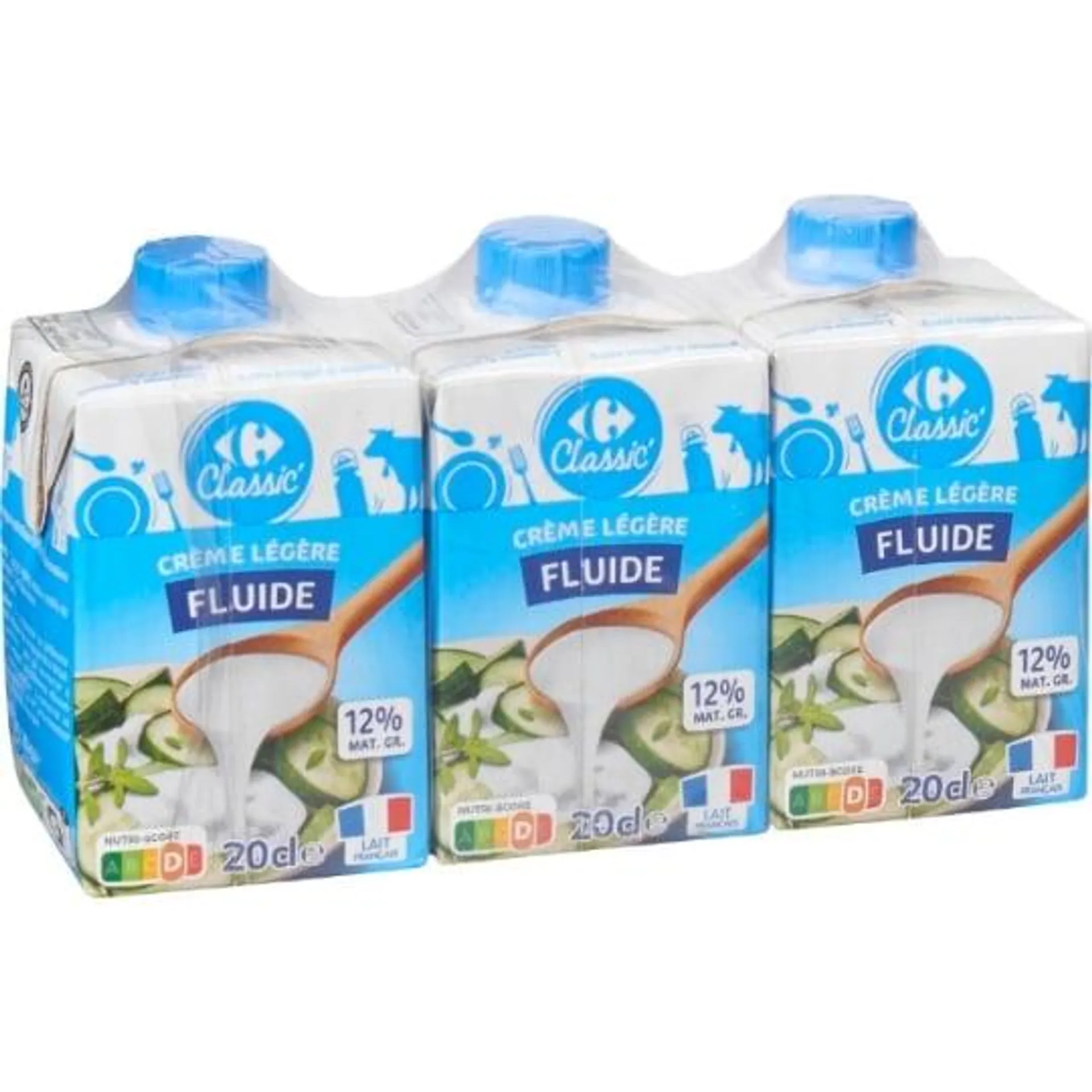 Crème Légère Fluide 12% Mg CARREFOUR CLASSIC'