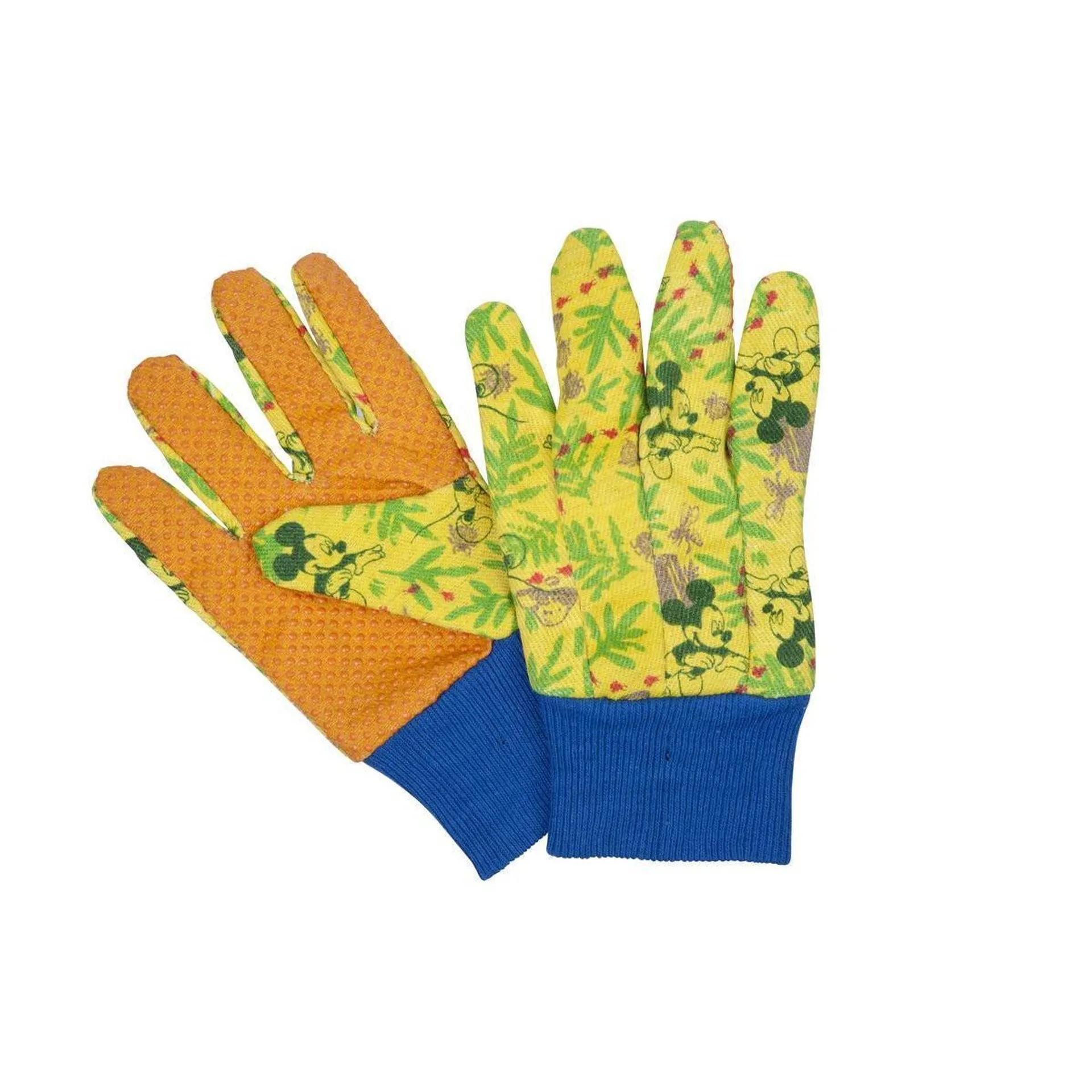 Gants de jardinage Mickey - Coton et PVC - 19 x 8,9 cm - Multicolore