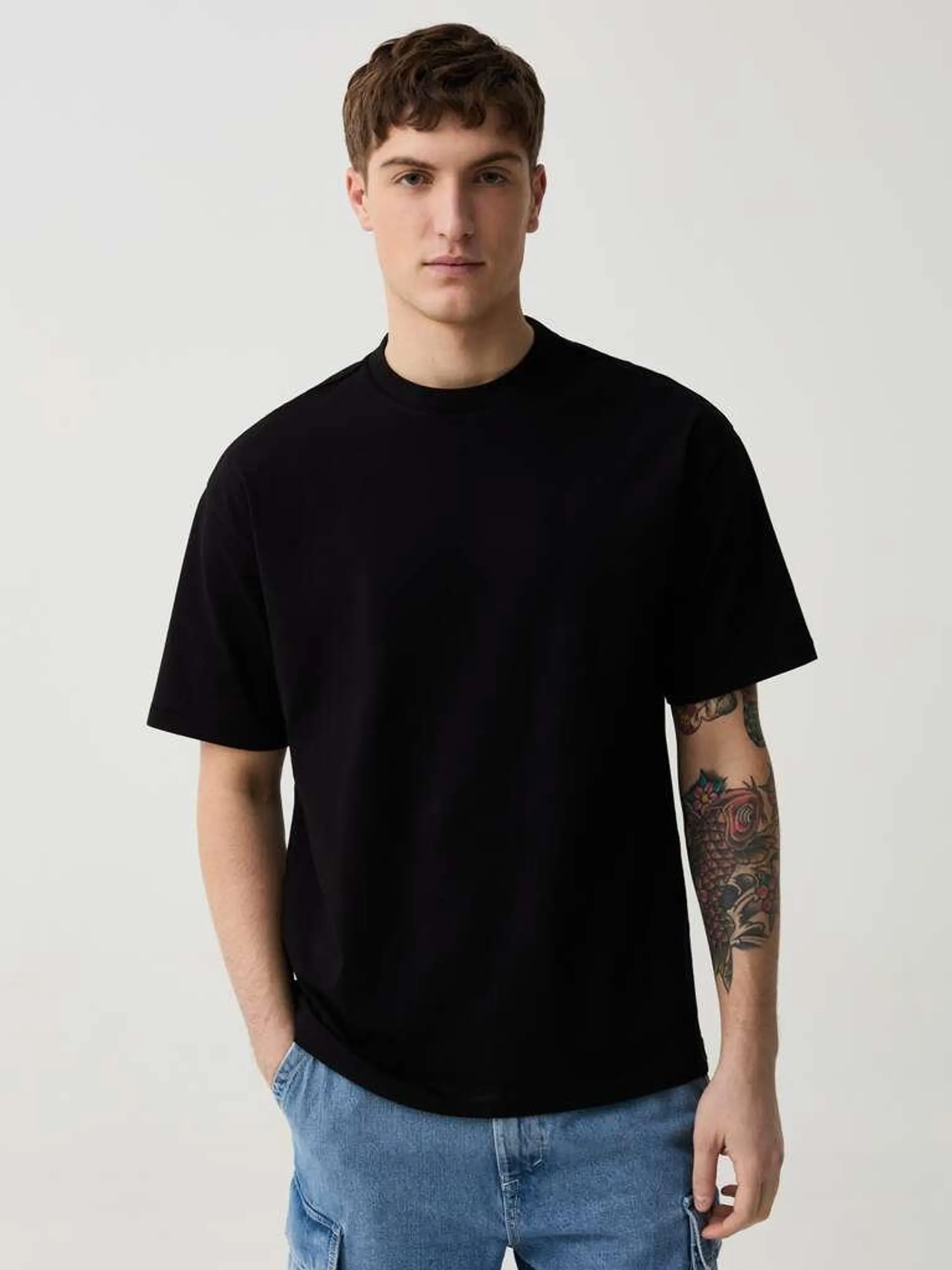 Relaxed-fit T-shirt in cotton Noir