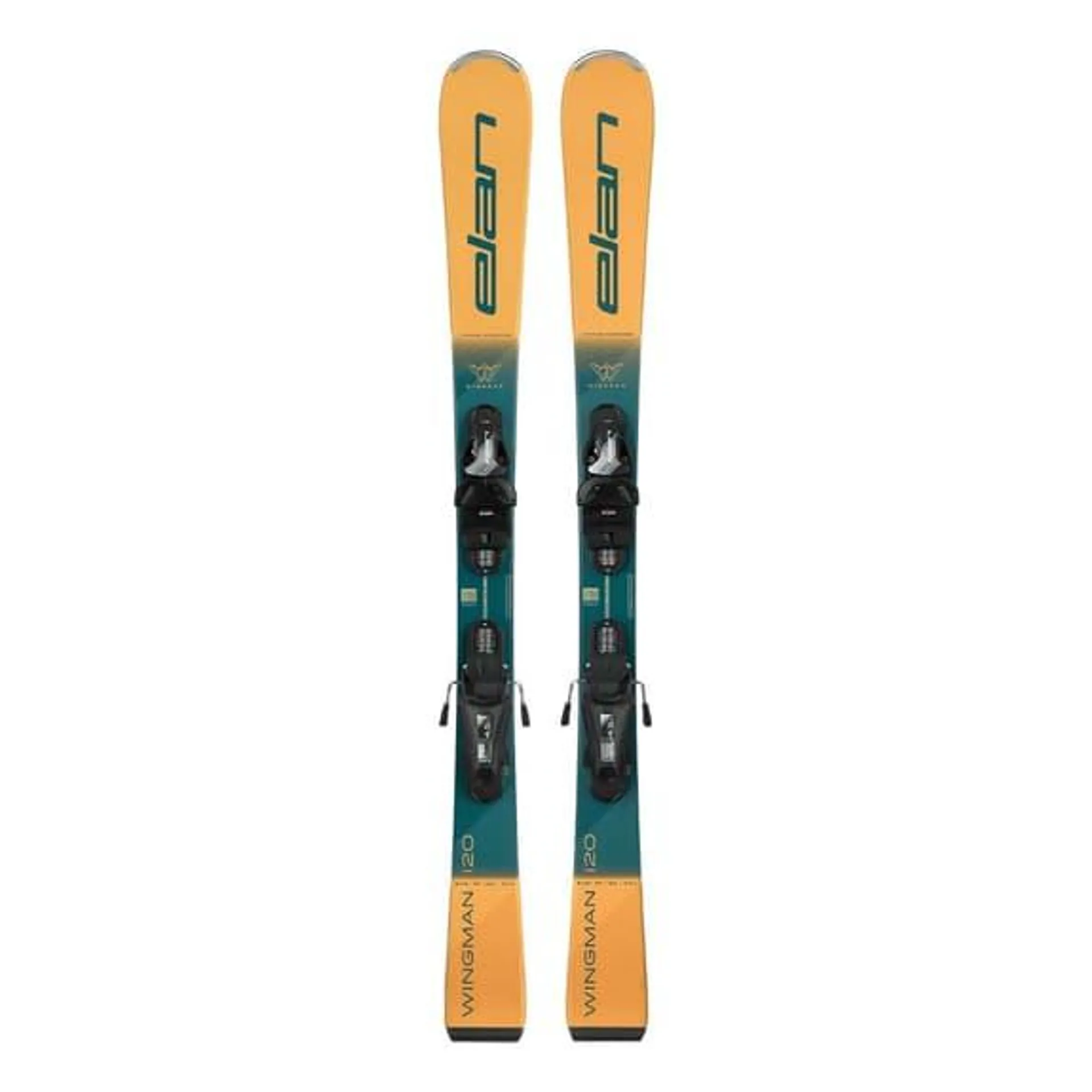 Skis Elan RC Wingman Shift + fixations EL 7.5 GW CA bleu orange chair junior