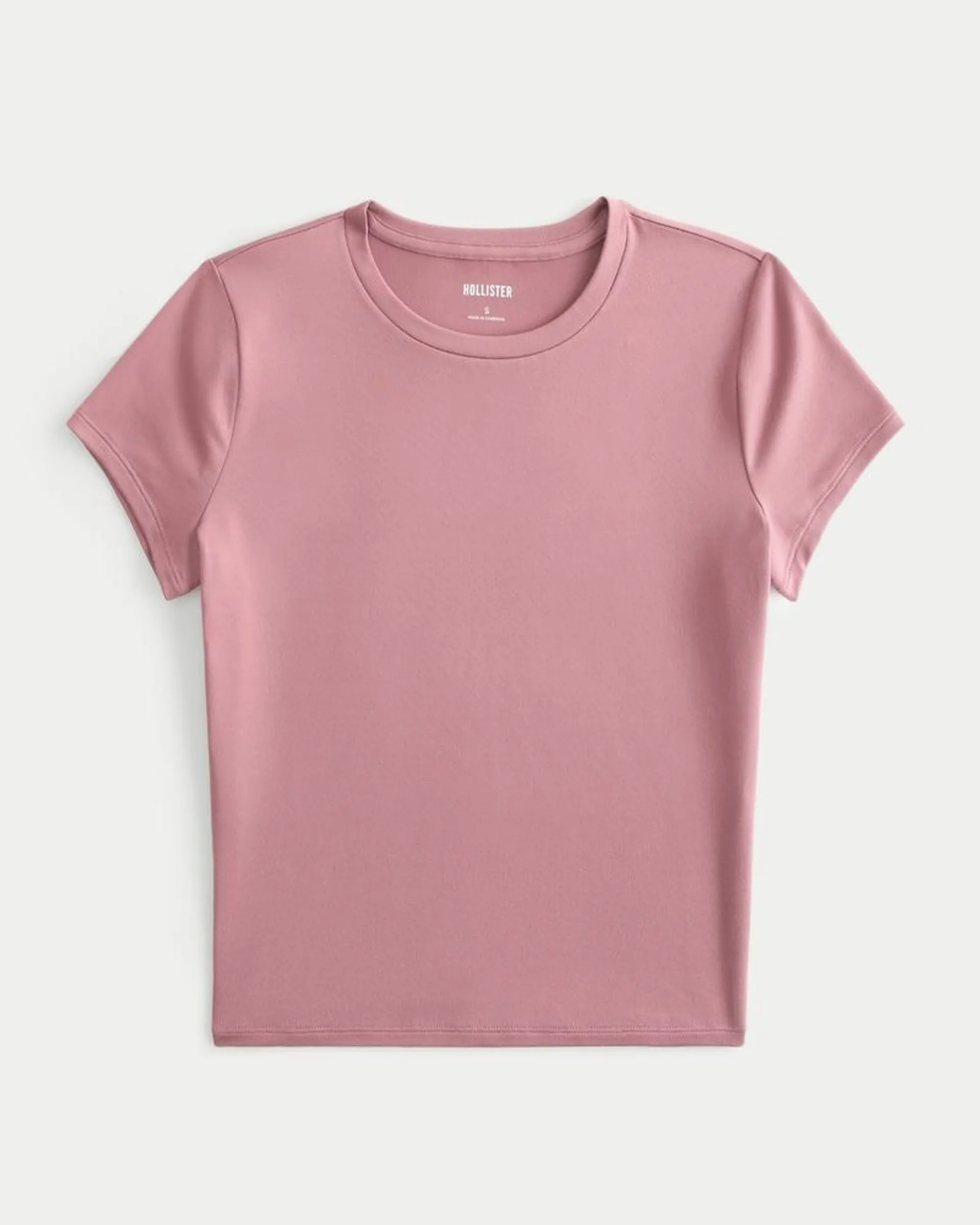 Seamless Fabric Longline Crew Baby Tee