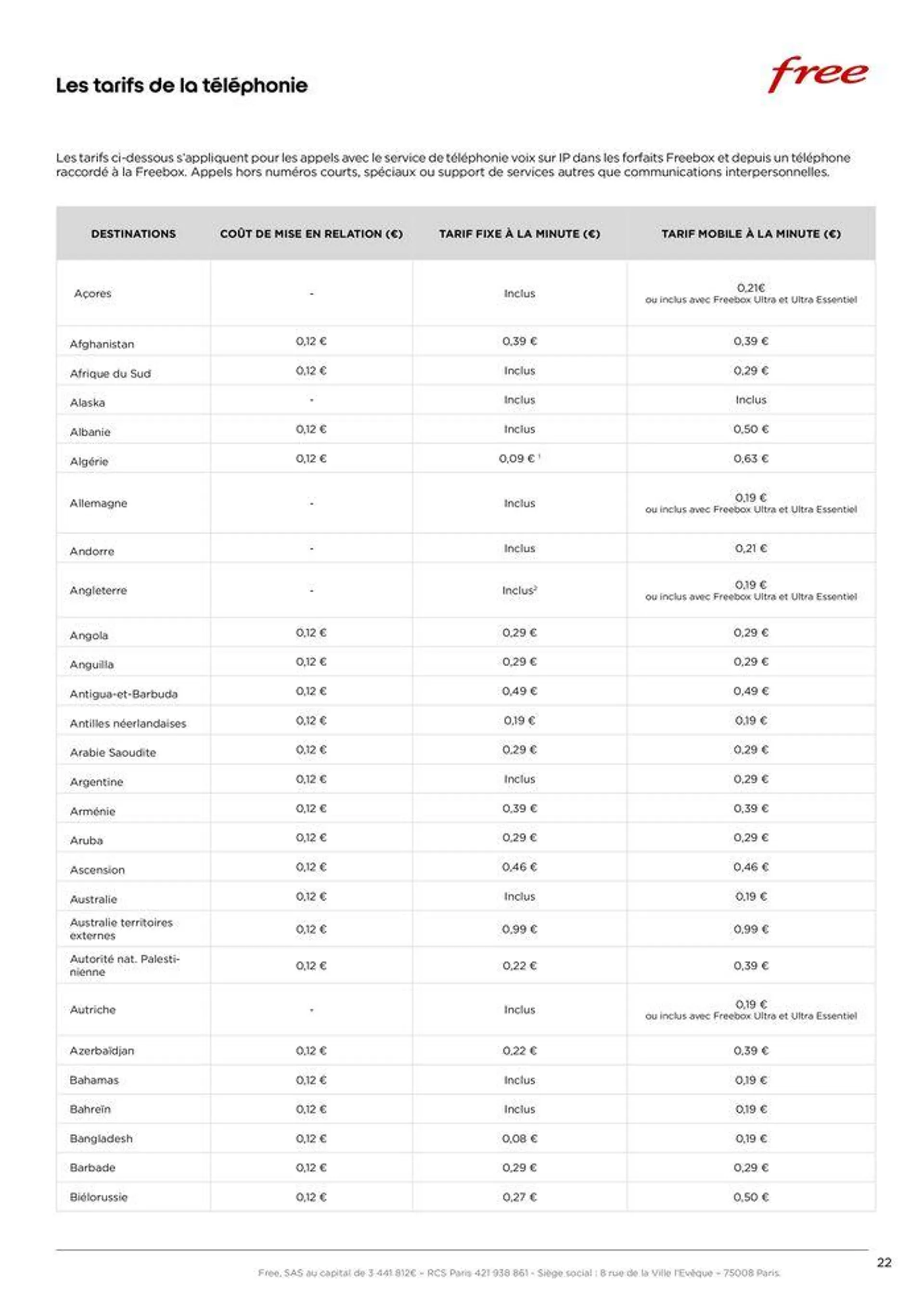 Brochure tarifaire Forfaits Freebox du 28 mars au 31 décembre 2024 - Catalogue page 22