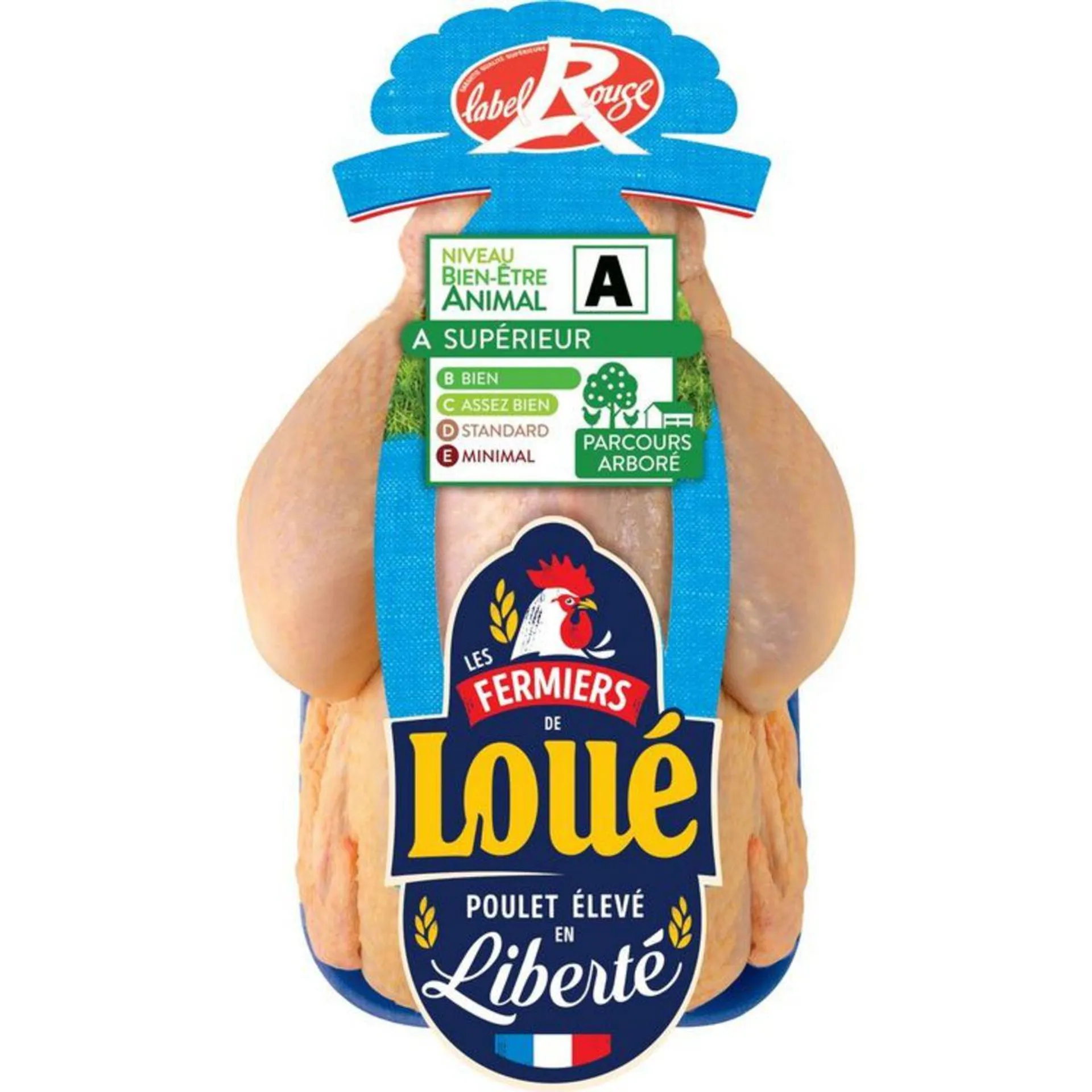 LOUE Poulet entier blanc fermier label rouge 1,250kg