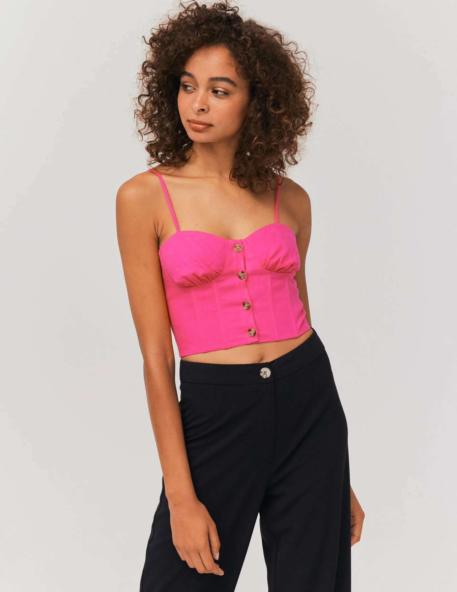 Top corset uni - Rose