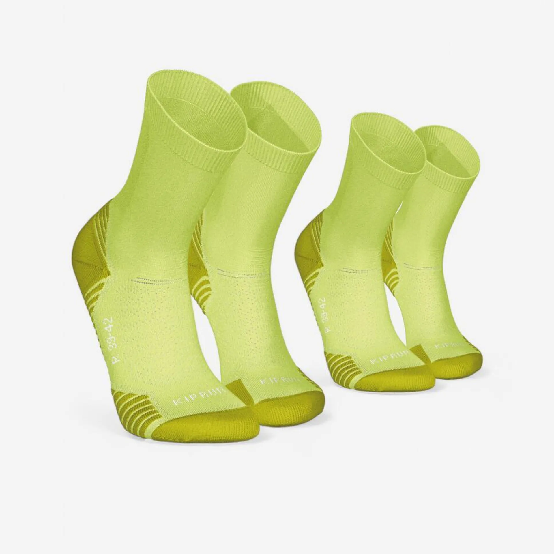 Lot de 2 paires de chaussettes de running run500 epaisses mi-mollet