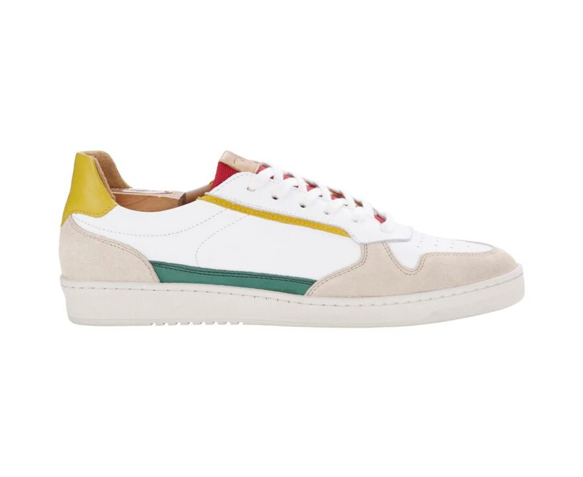 Sneakers cuir homme Vert Blanc et Jaune - KOLORA