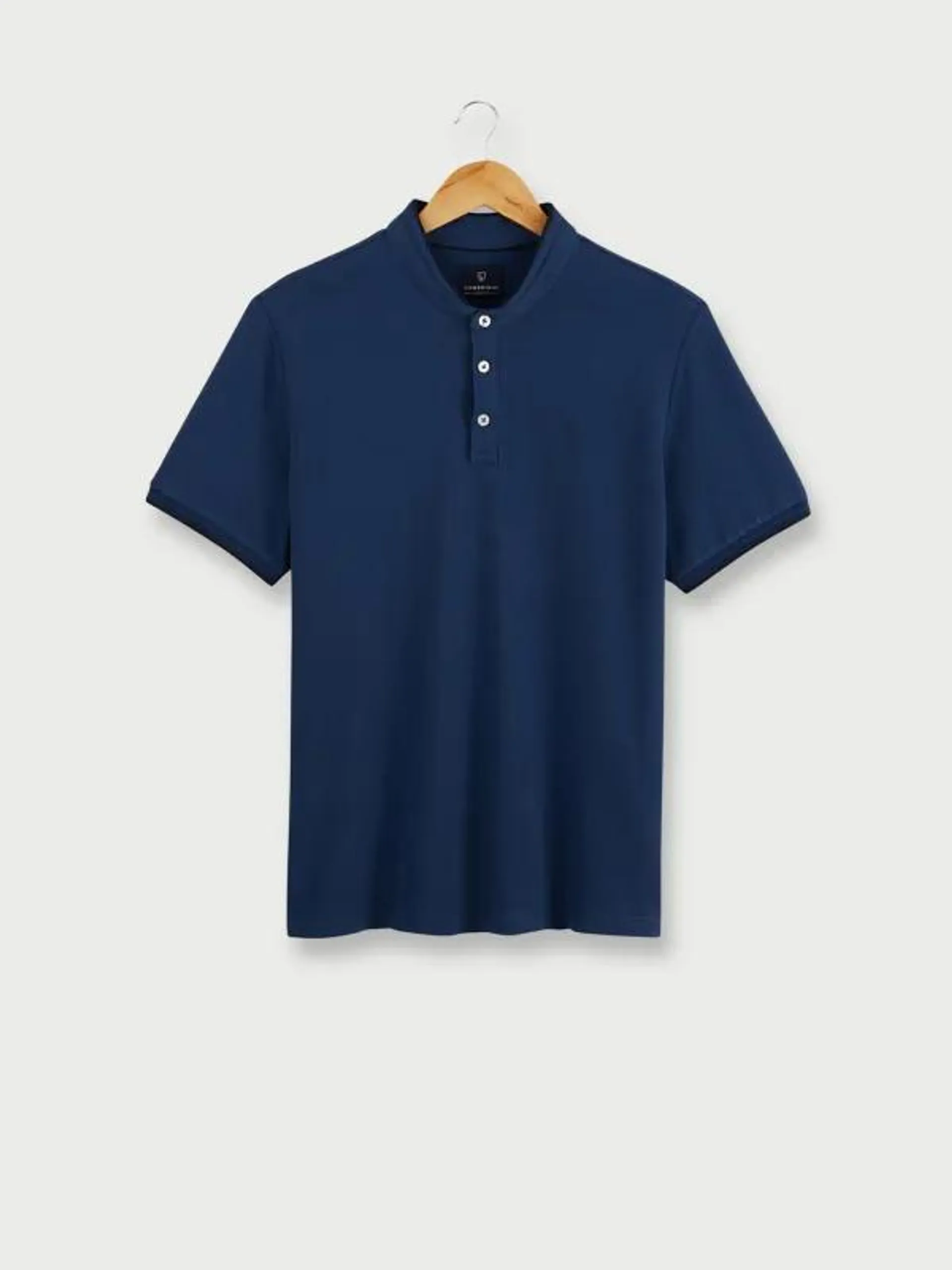 Polo Strech Uni - Bleu foncé