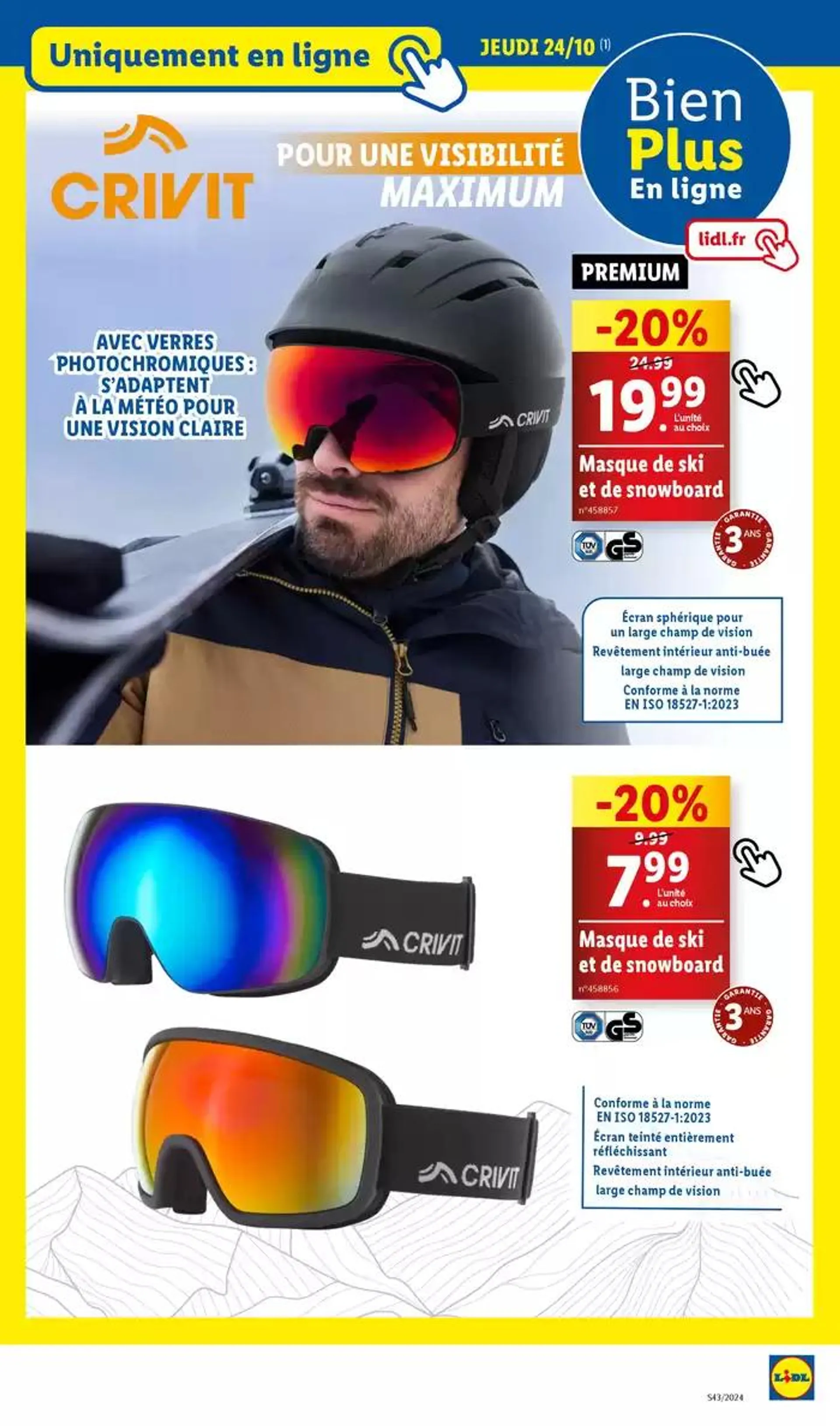 Skiez à prix réduit en profitant des bonnes affaires sur notre marque de sport Crivit du 21 octobre au 24 octobre 2024 - Catalogue page 39