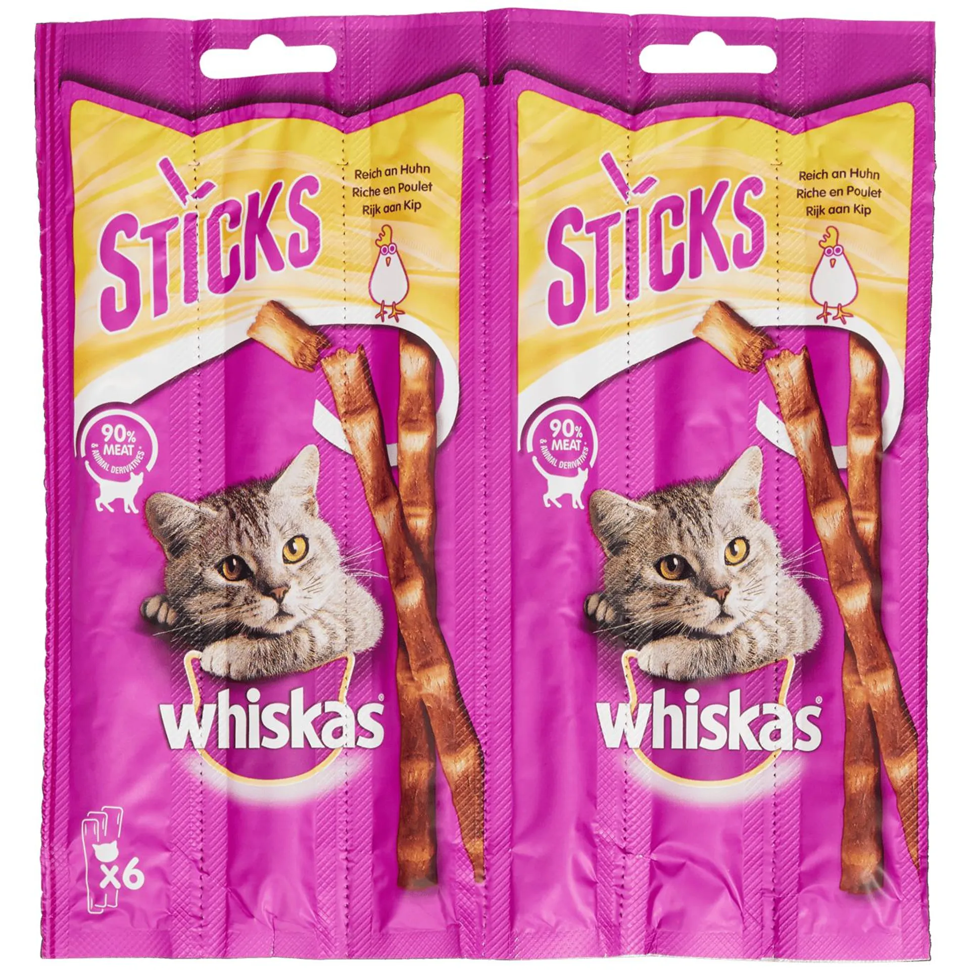 Bâtonnets à mâcher pour chat Whiskas Poulet