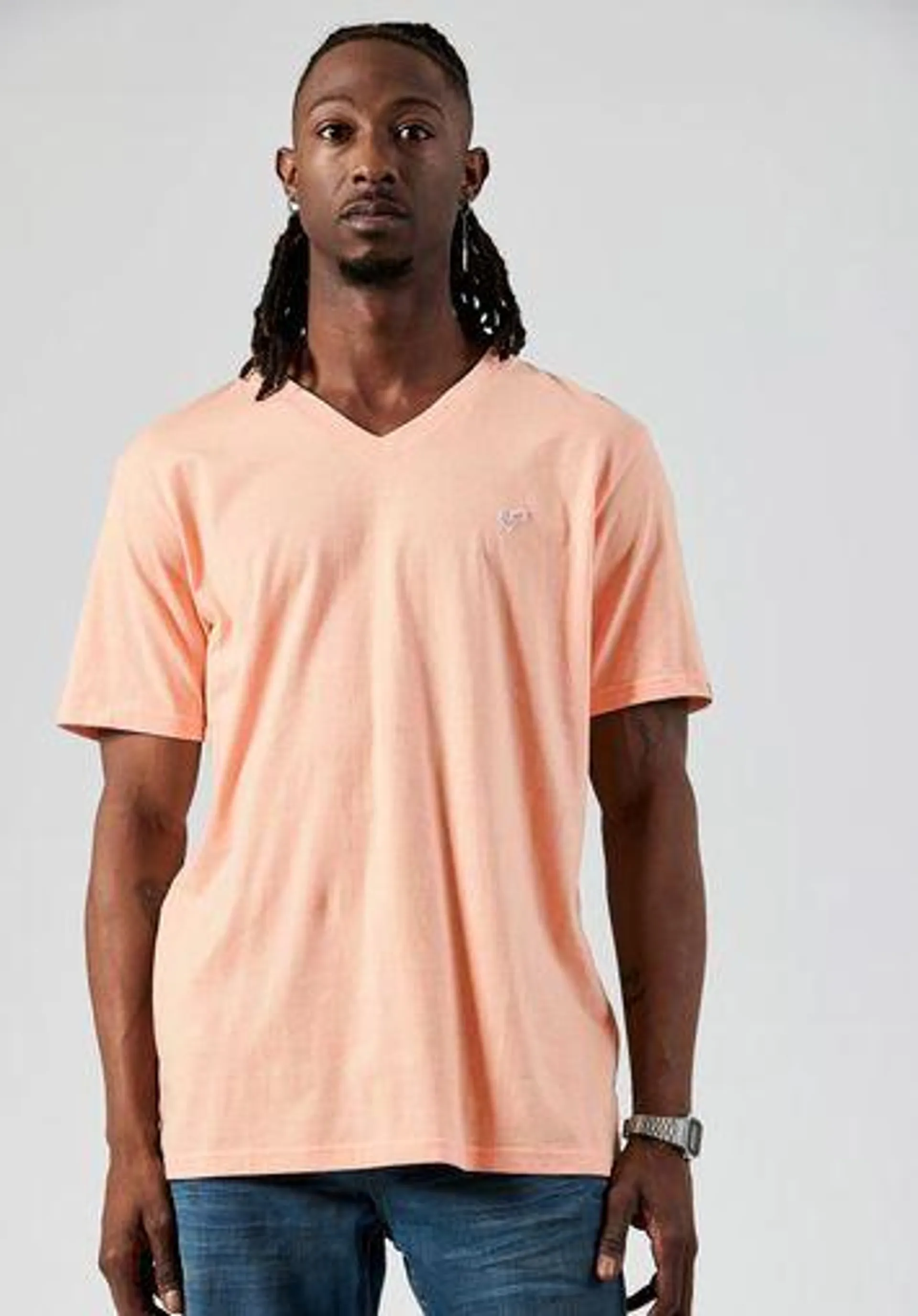 T-shirt orange Homme en 100% coton