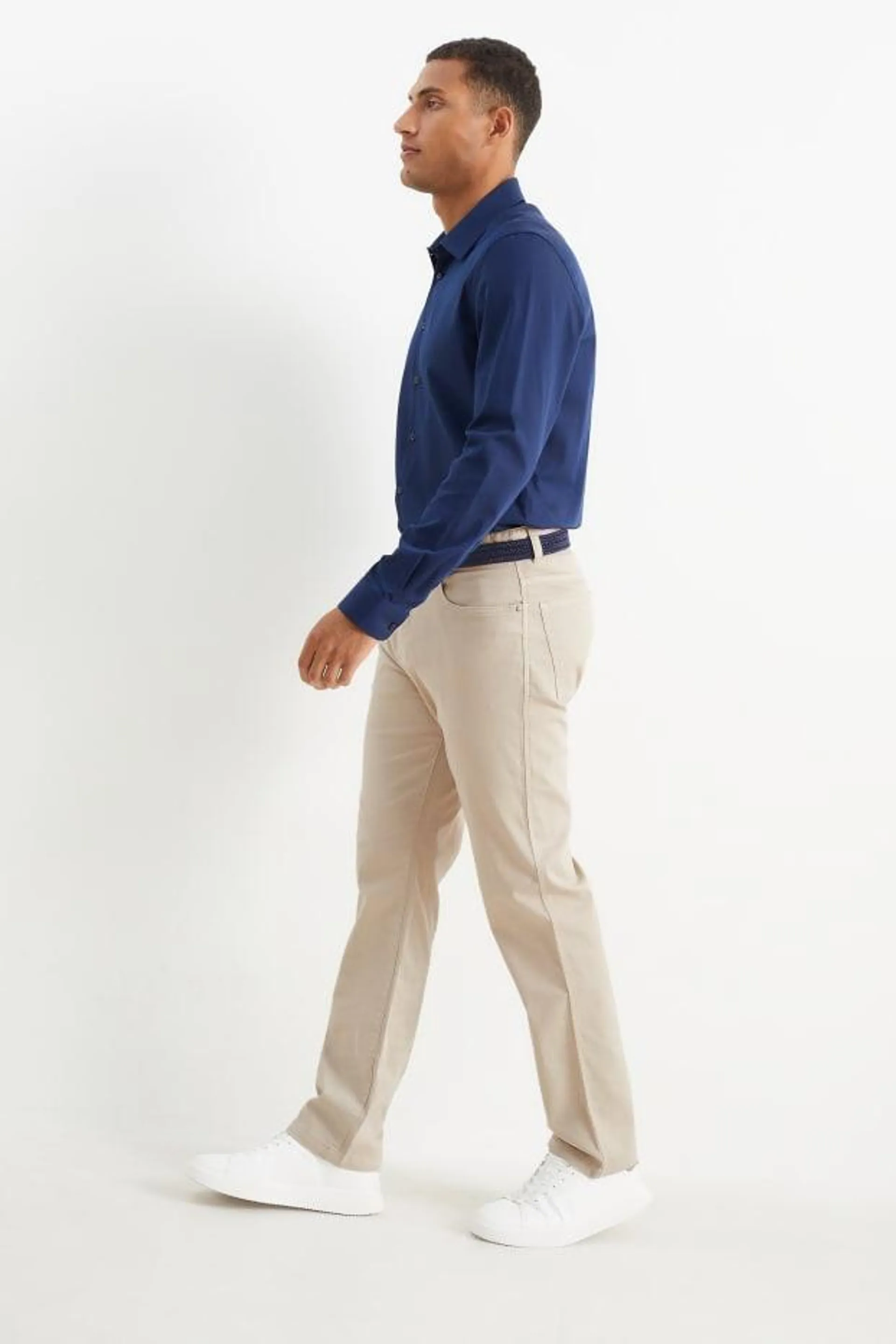 Trousers with belt - regular fit