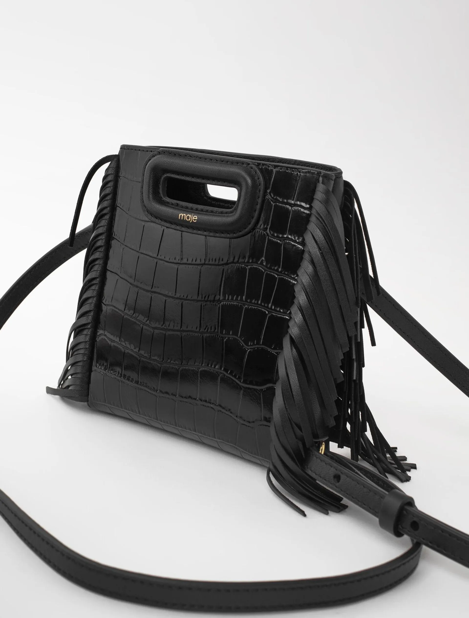 Sac M Mini en cuir effet croco