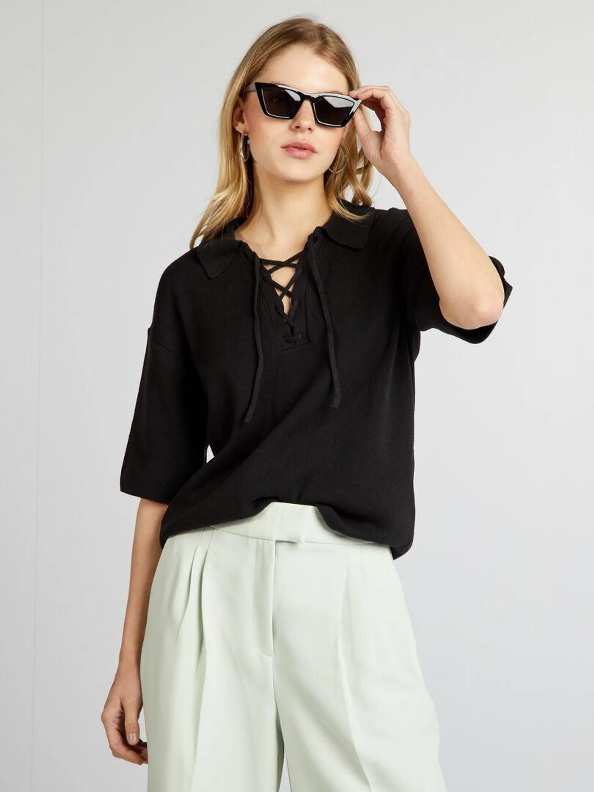 Pull en tricot - noir