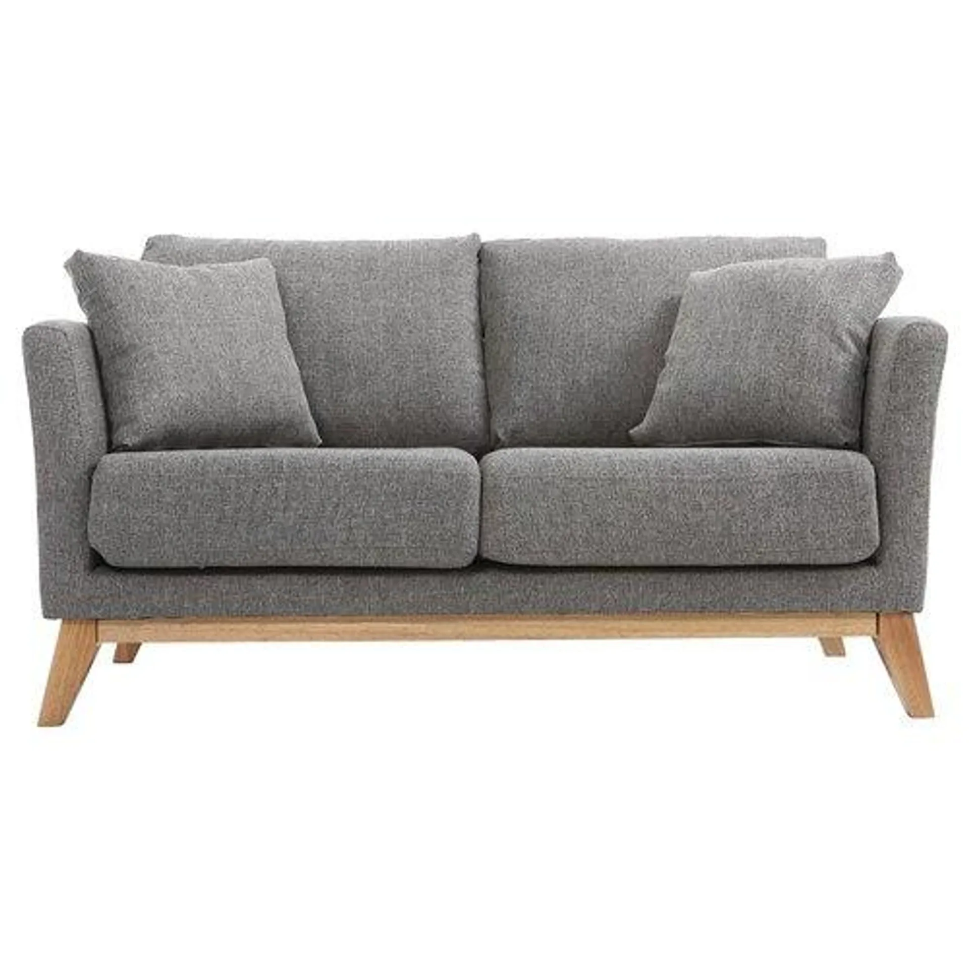 Canapé scandinave déhoussable 2 places en tissu de et bois clair OSLO