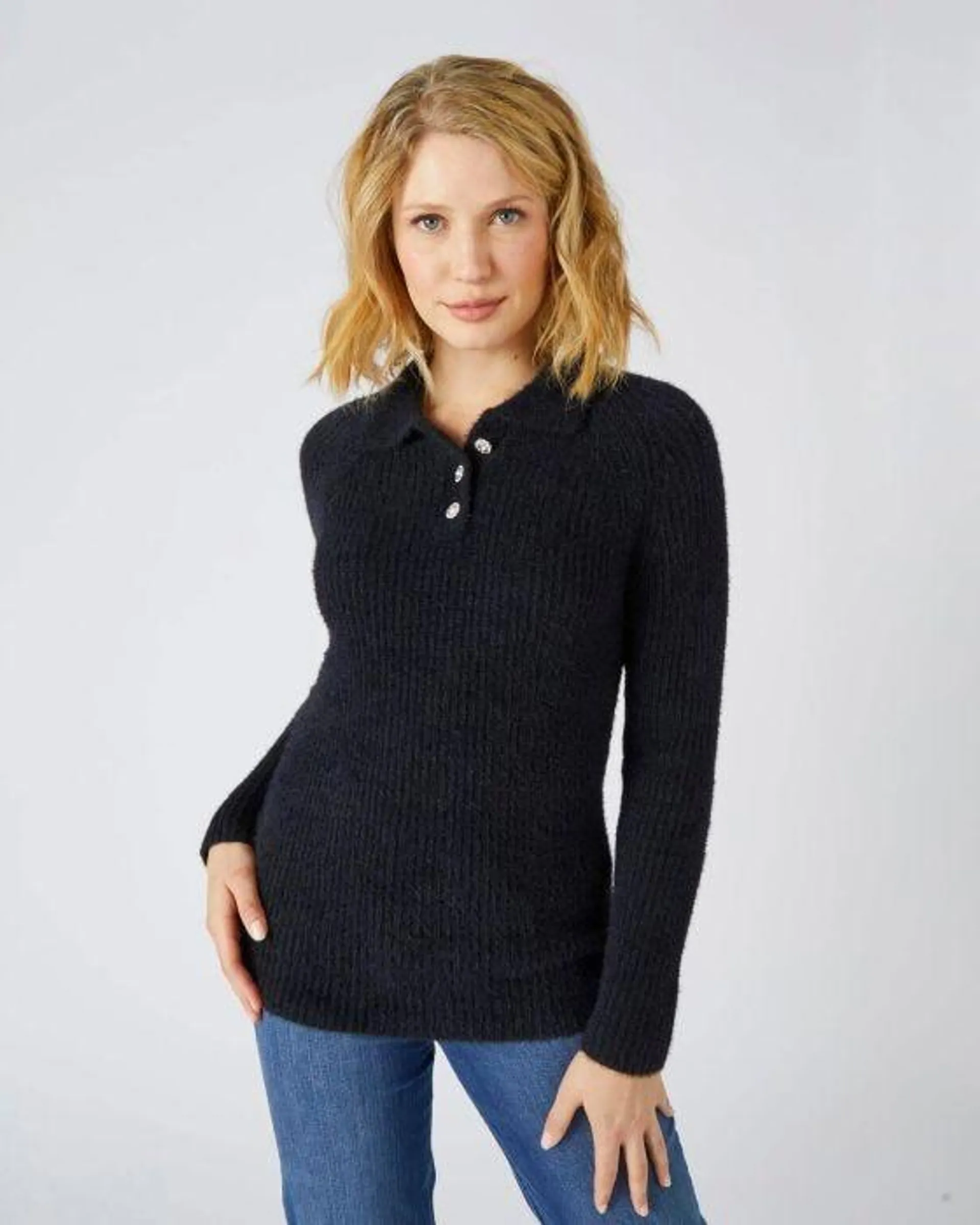 Pull en maille poilue