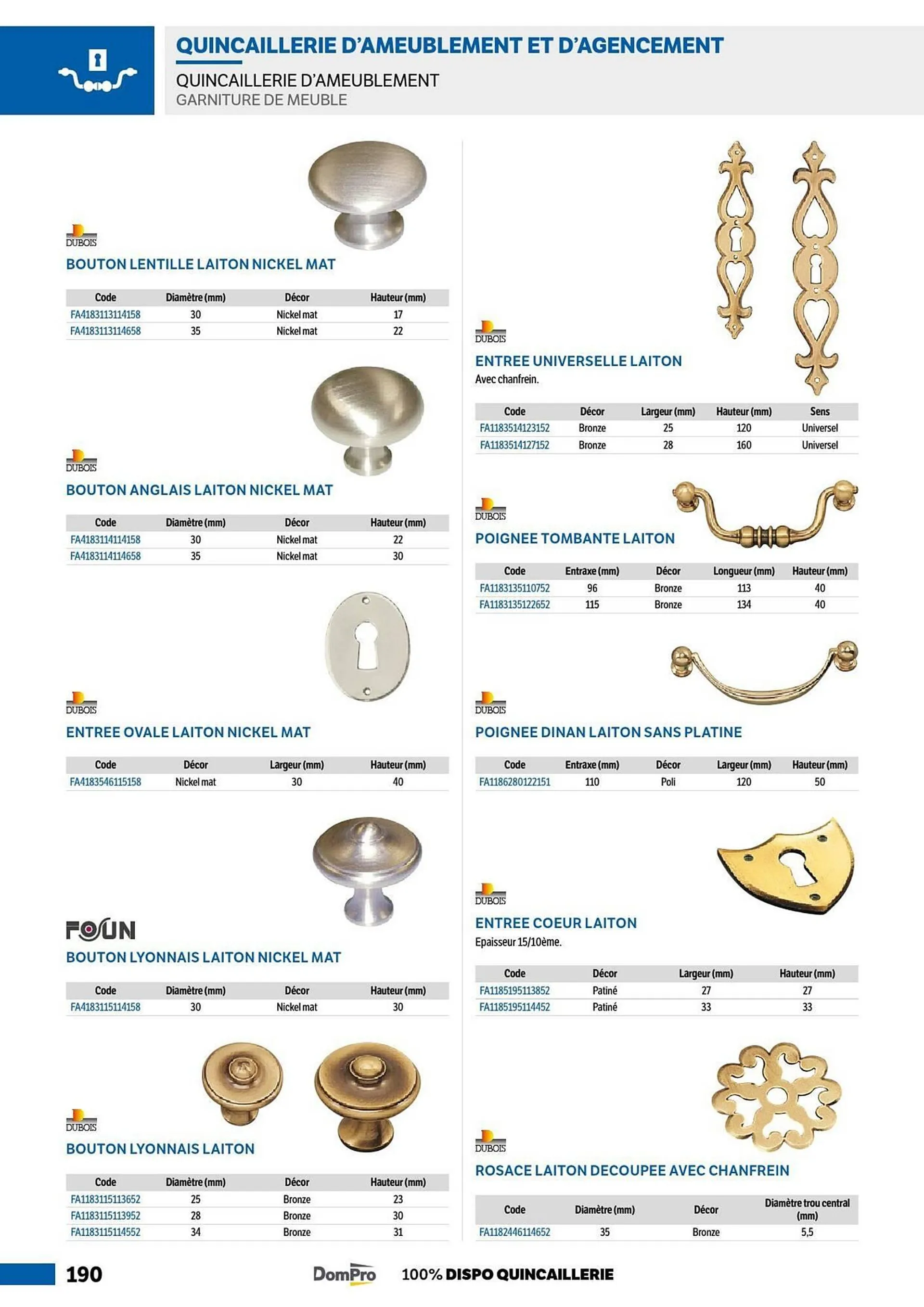 Catalogue DomPro du 8 juillet au 4 janvier 2025 - Catalogue page 190