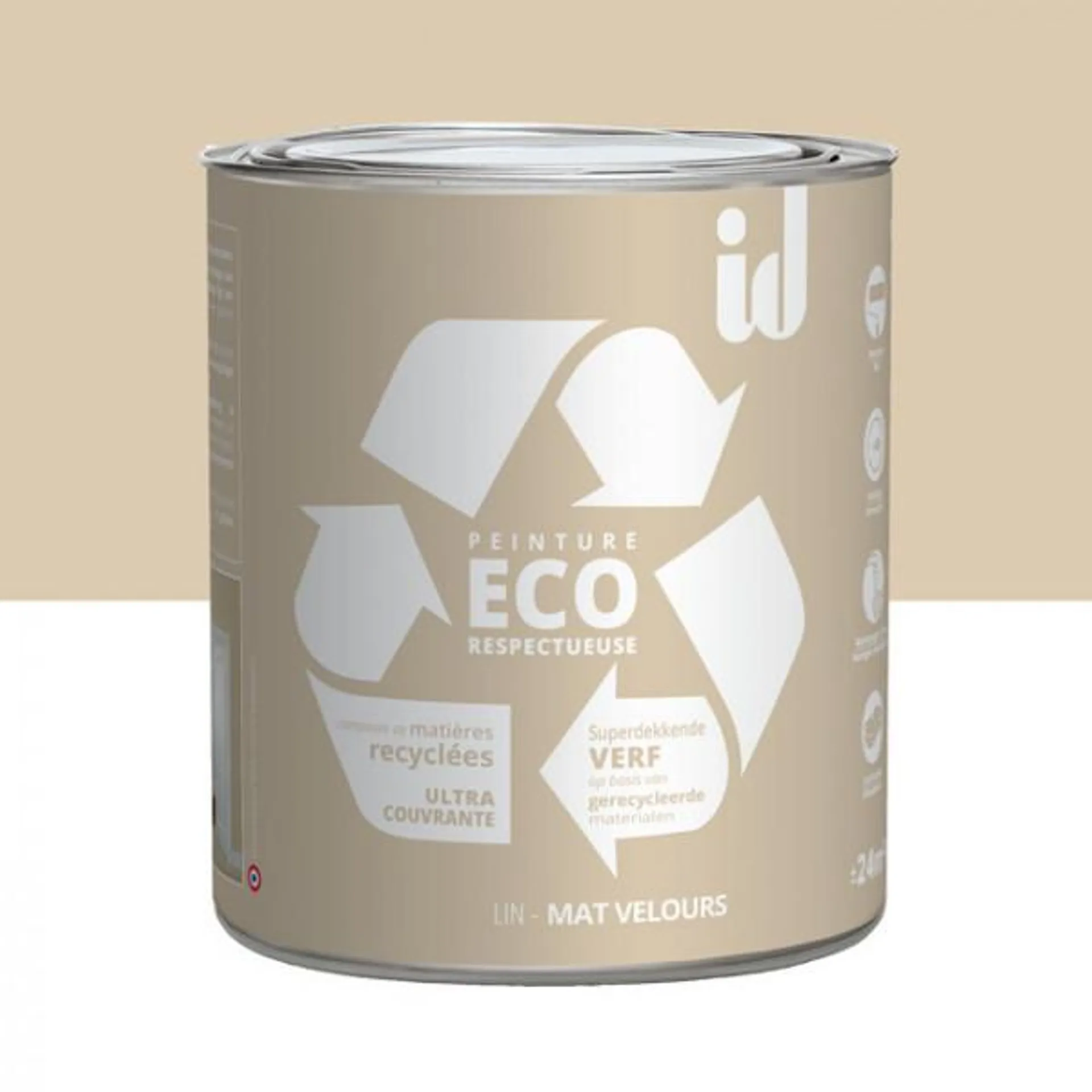 Peinture Eco responsable à base de matières recyclées lin mat-velours 2L