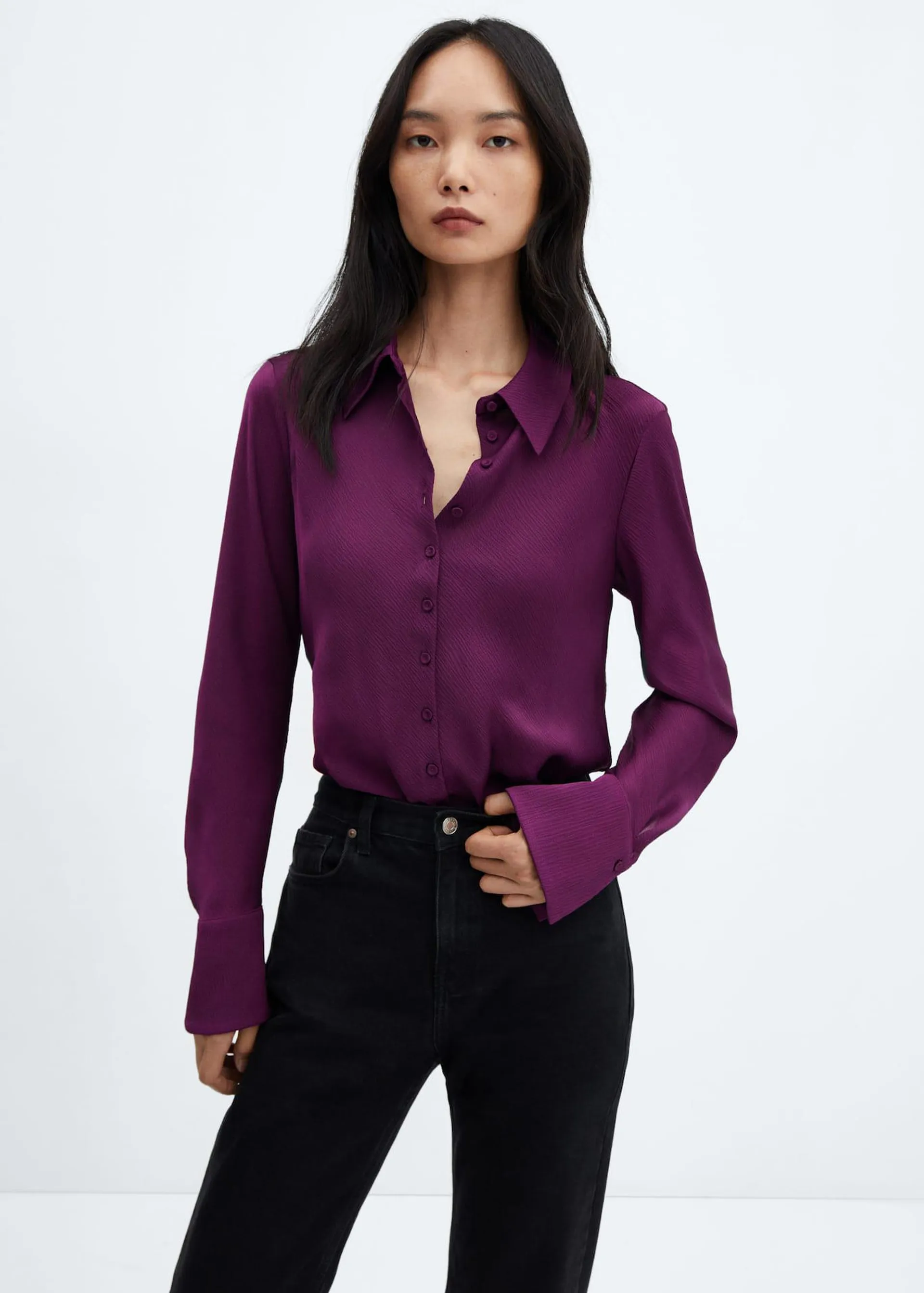 Satin textured shirt