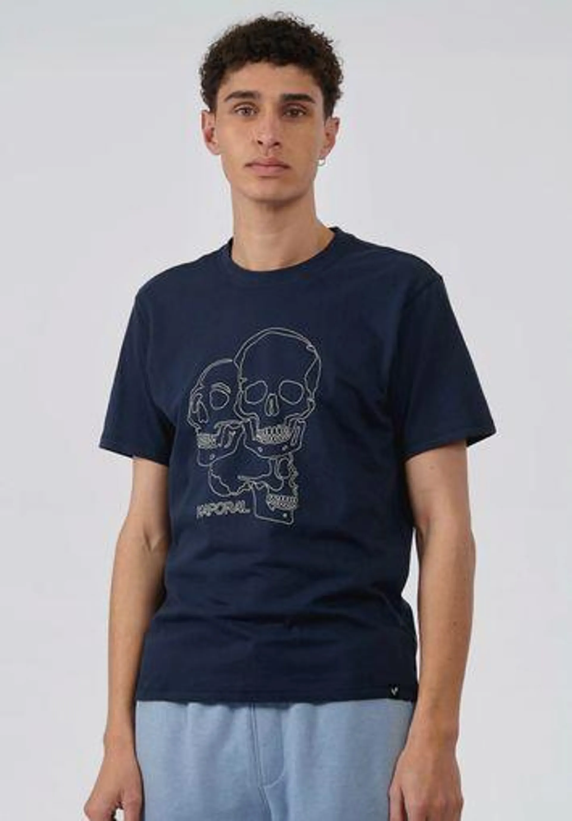 T-shirt bleu Homme en 100% coton