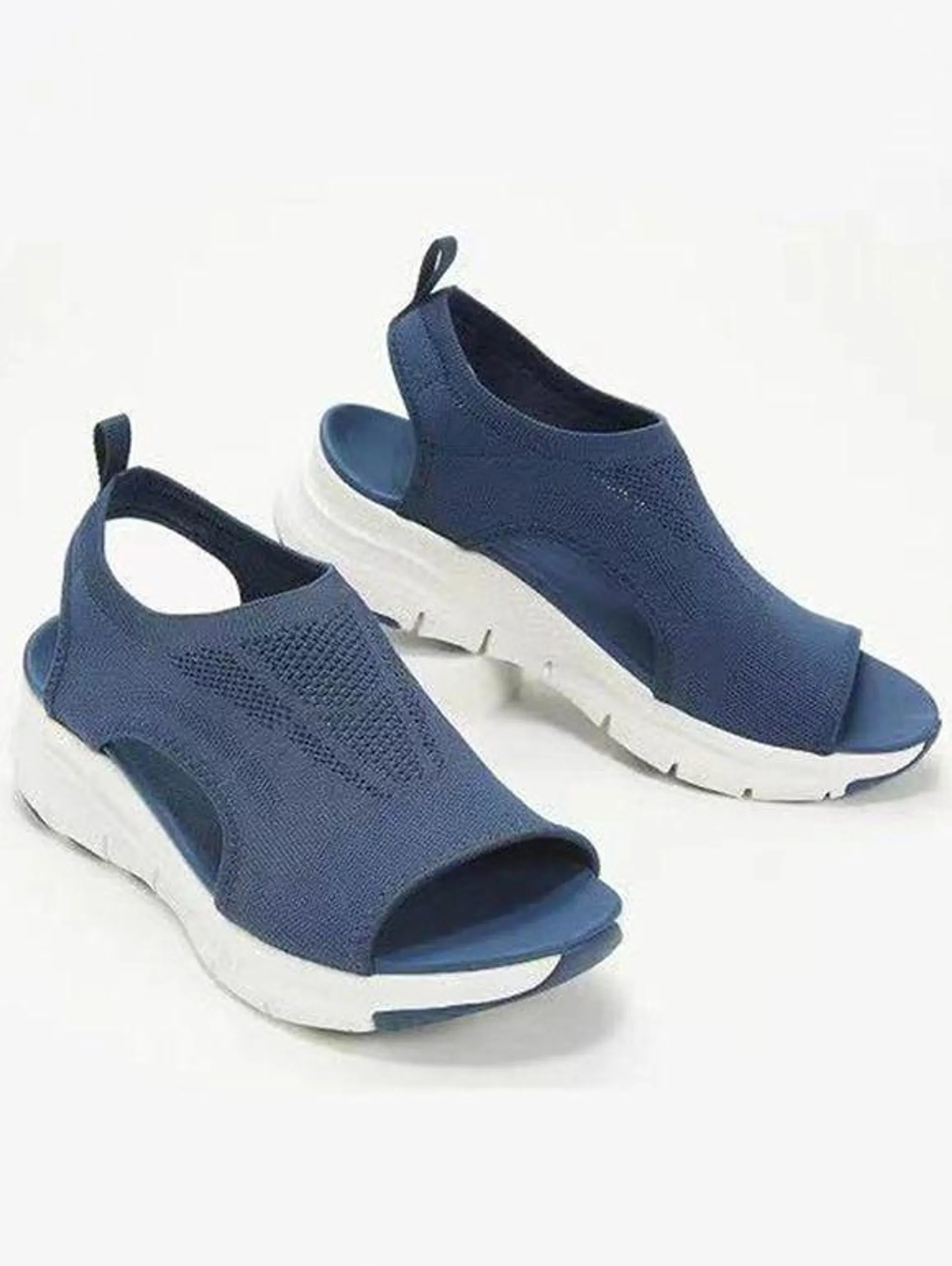 Plain Color Hollow Out Thick Platform Breathable Casual Sandals