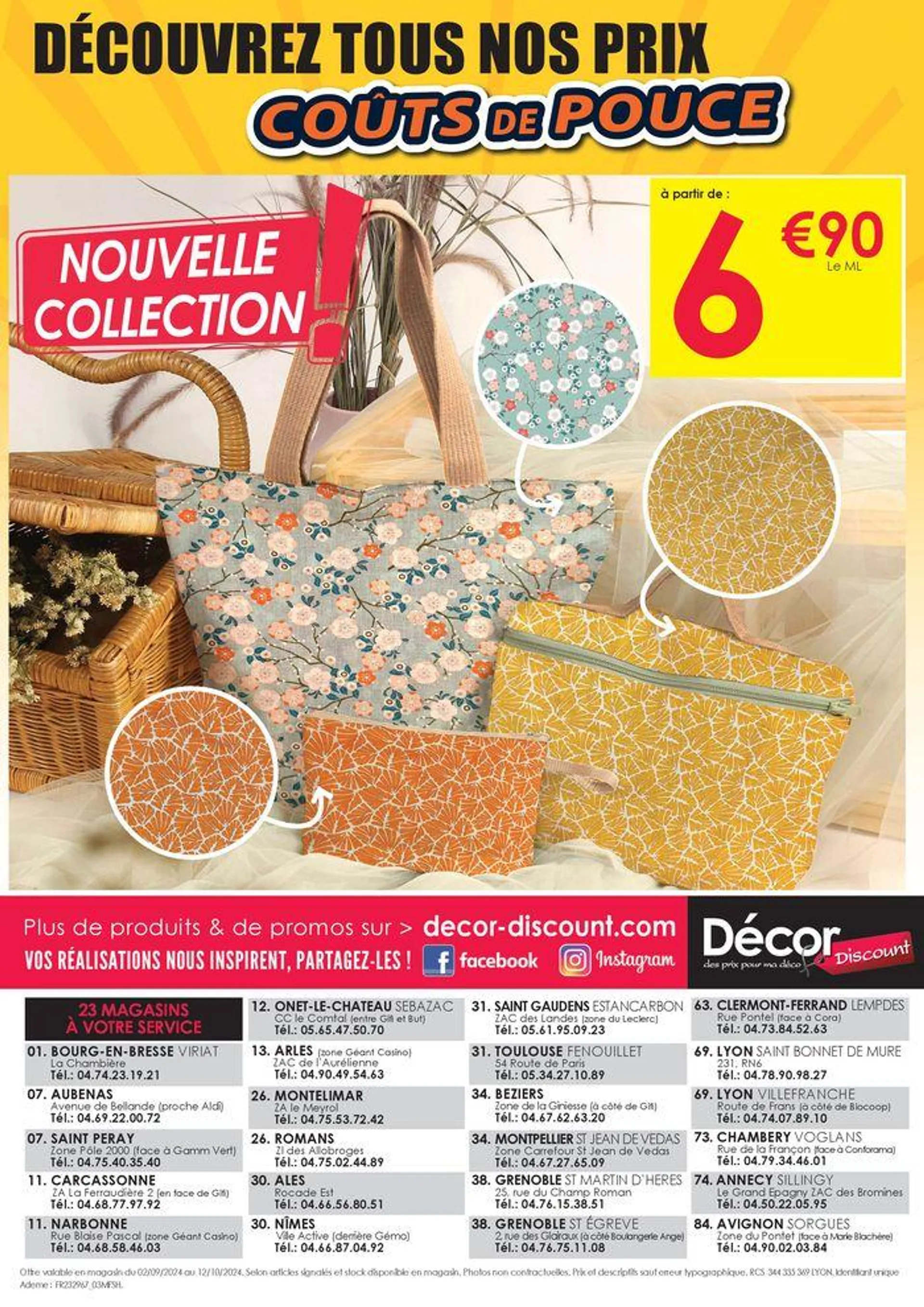 Coûts de pouce du 2 septembre au 12 octobre 2024 - Catalogue page 8