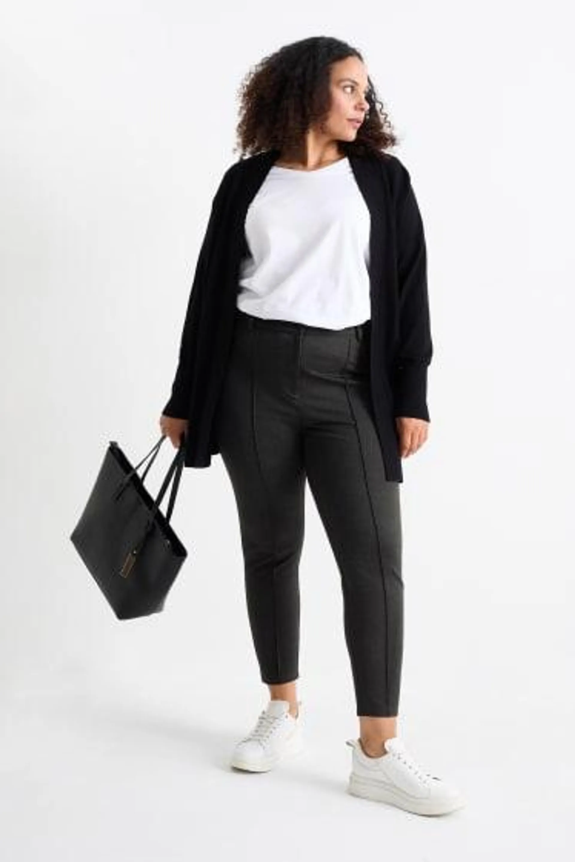 Jersey trousers - high waist - skinny fit