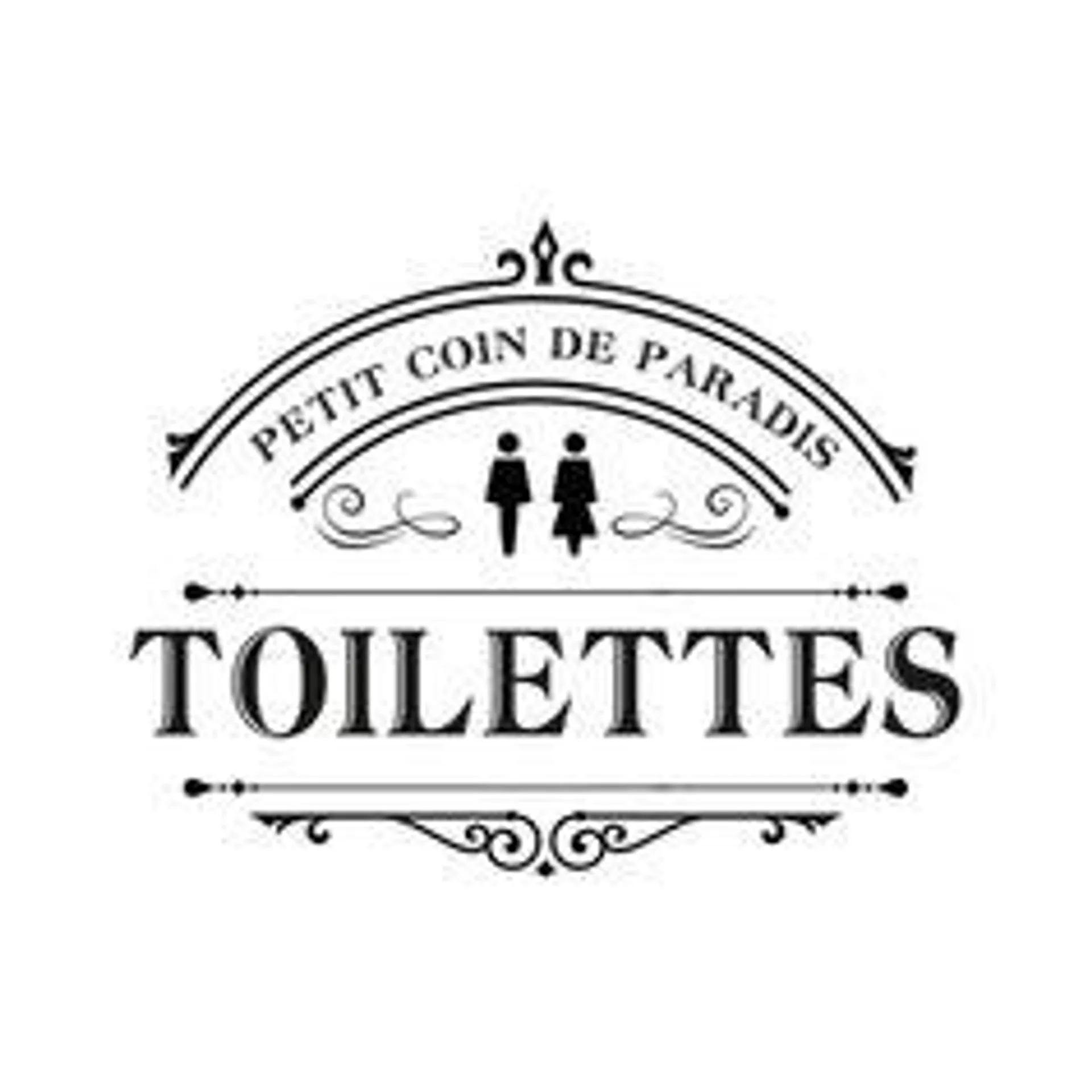 Sticker adhésif mural toilettes petit coin de paradis 20x20cm