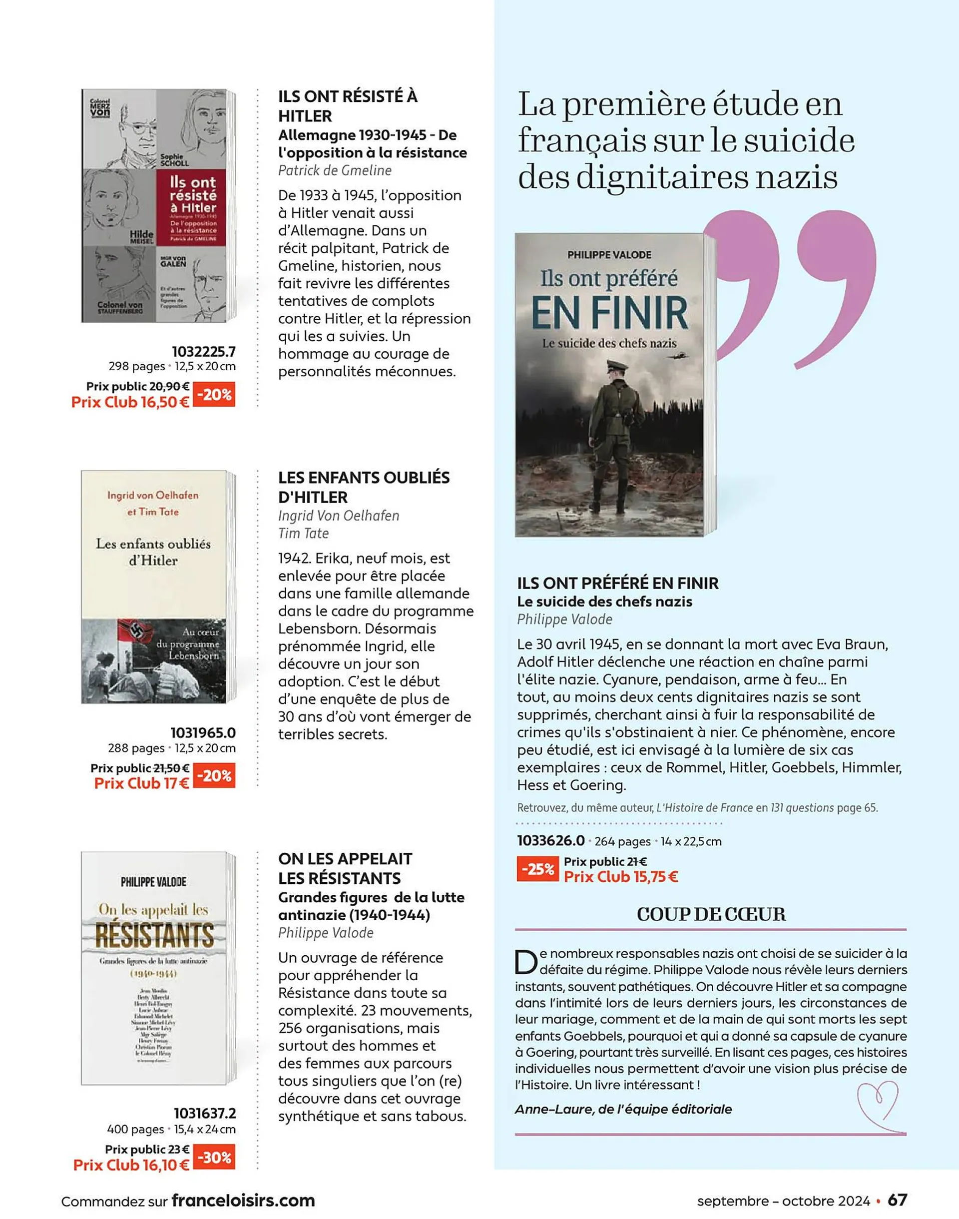 Catalogue France Loisirs du 1 septembre au 31 octobre 2024 - Catalogue page 67