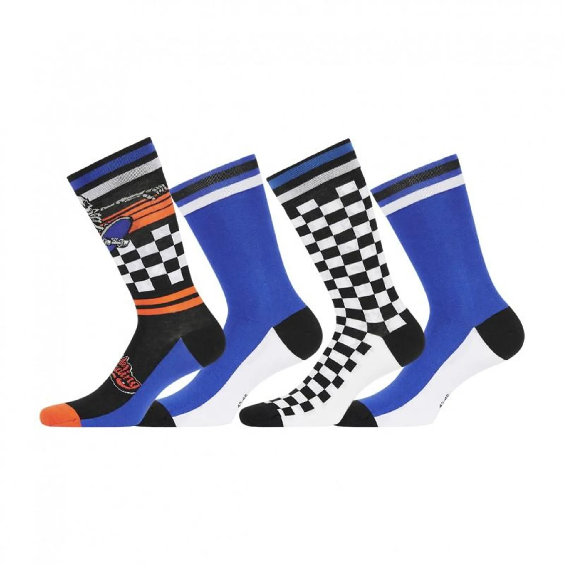 Lot de 4 Paires de Chaussettes Freegun de ville homme Fantaisie Racing