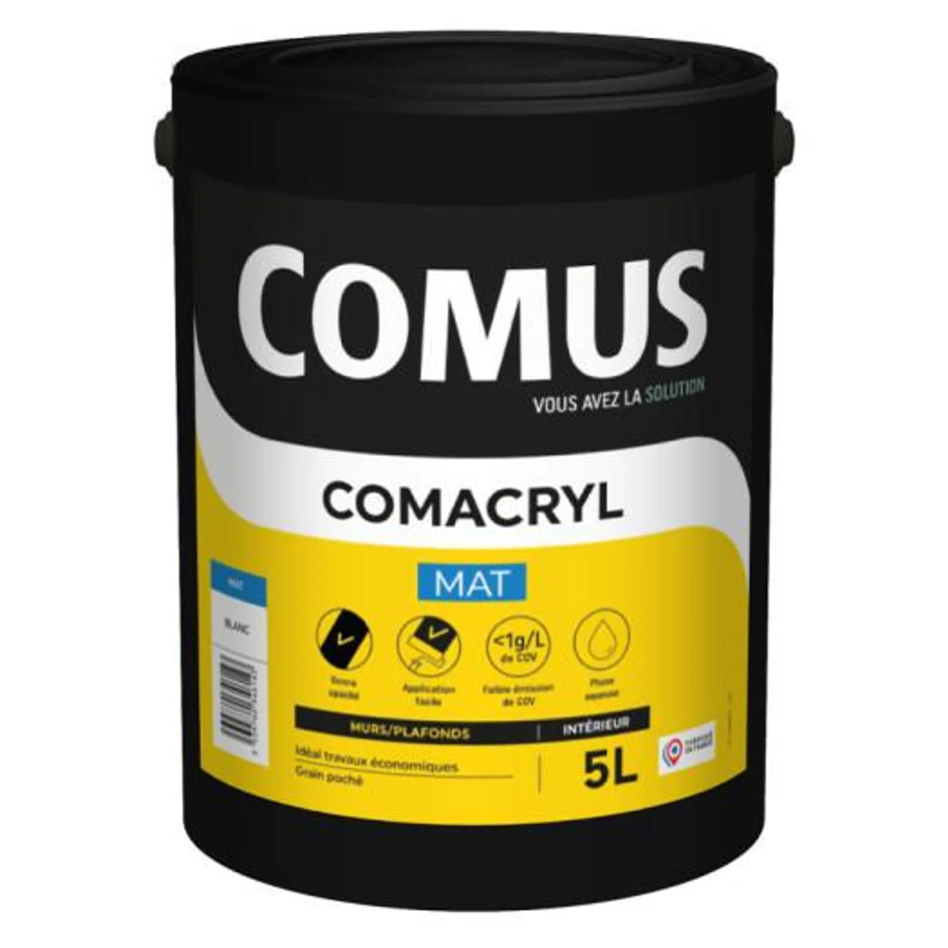 Peinture blanc mat comacryl spécial chantier 5L