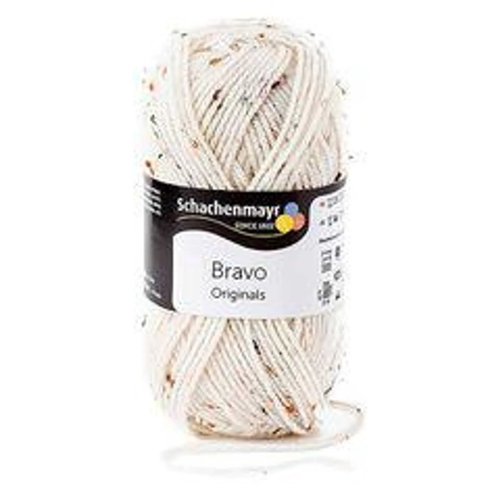 Fil à tricoter BRAVO blanc chiné 50g