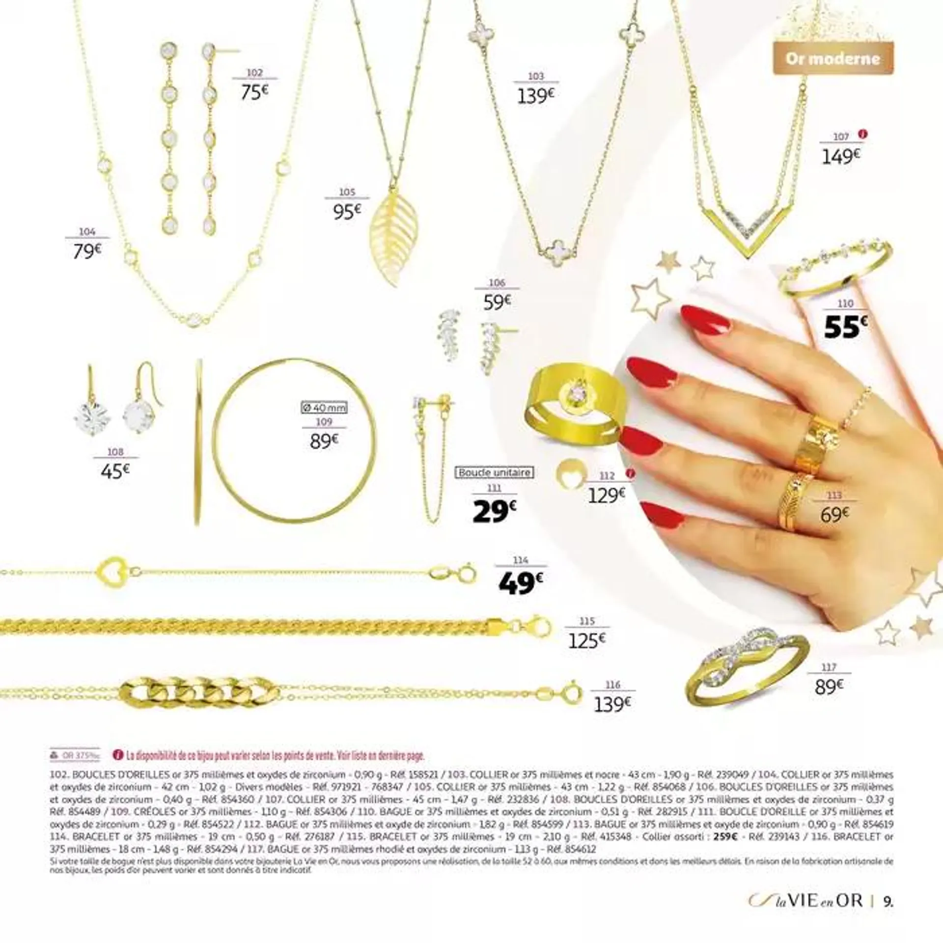 La VIE en OR : collection cadeaux bijoux du 22 octobre au 31 décembre 2024 - Catalogue page 9