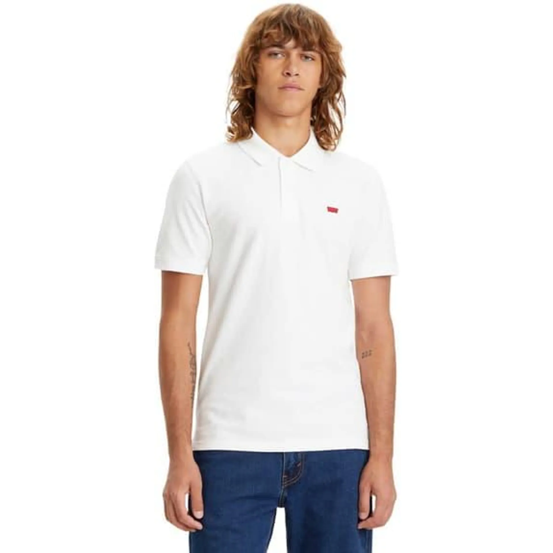 Polo Levi's Slim Hosemark manche courte blanc rouge