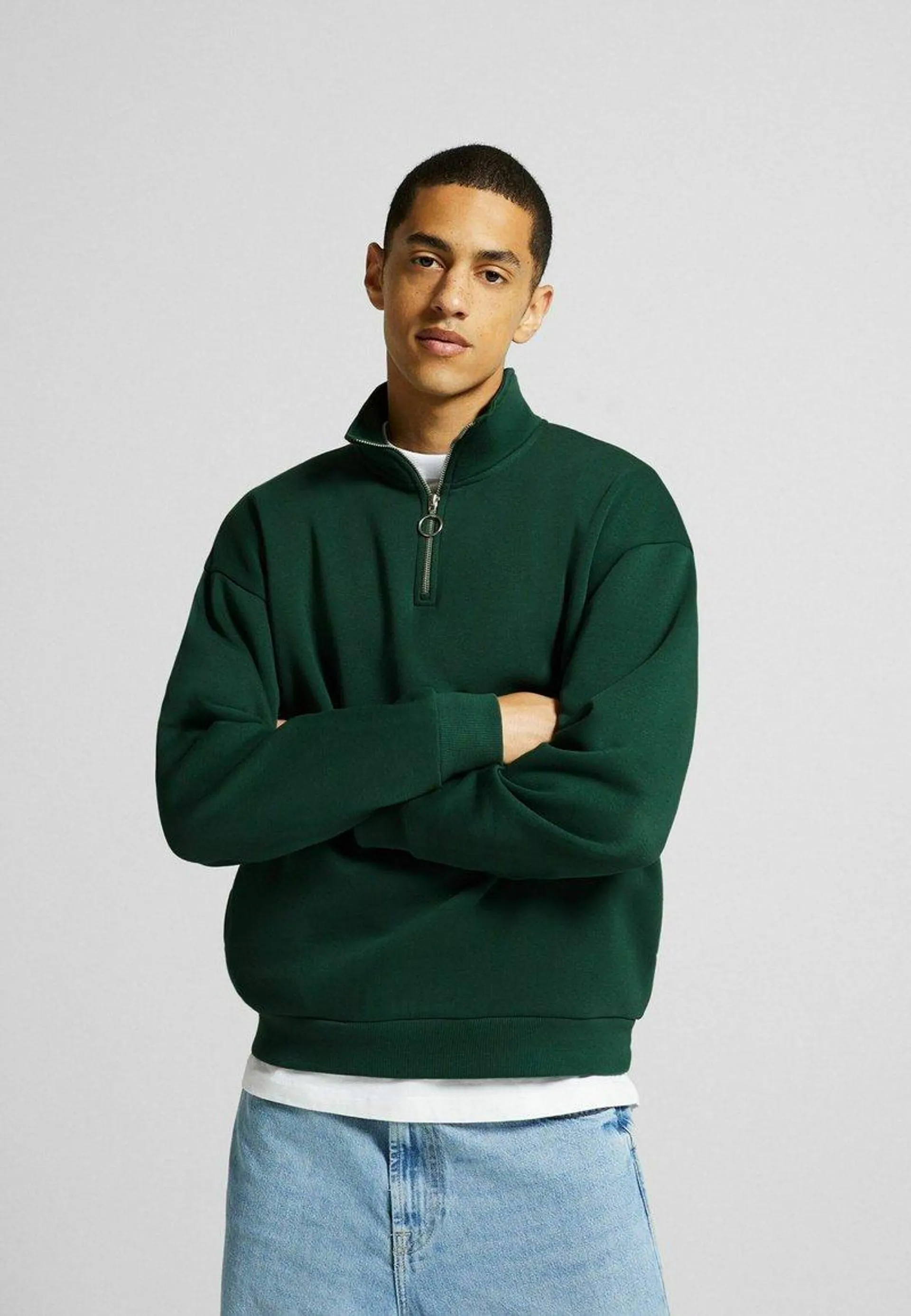 HIGH NECK - Sweatshirt - dark green