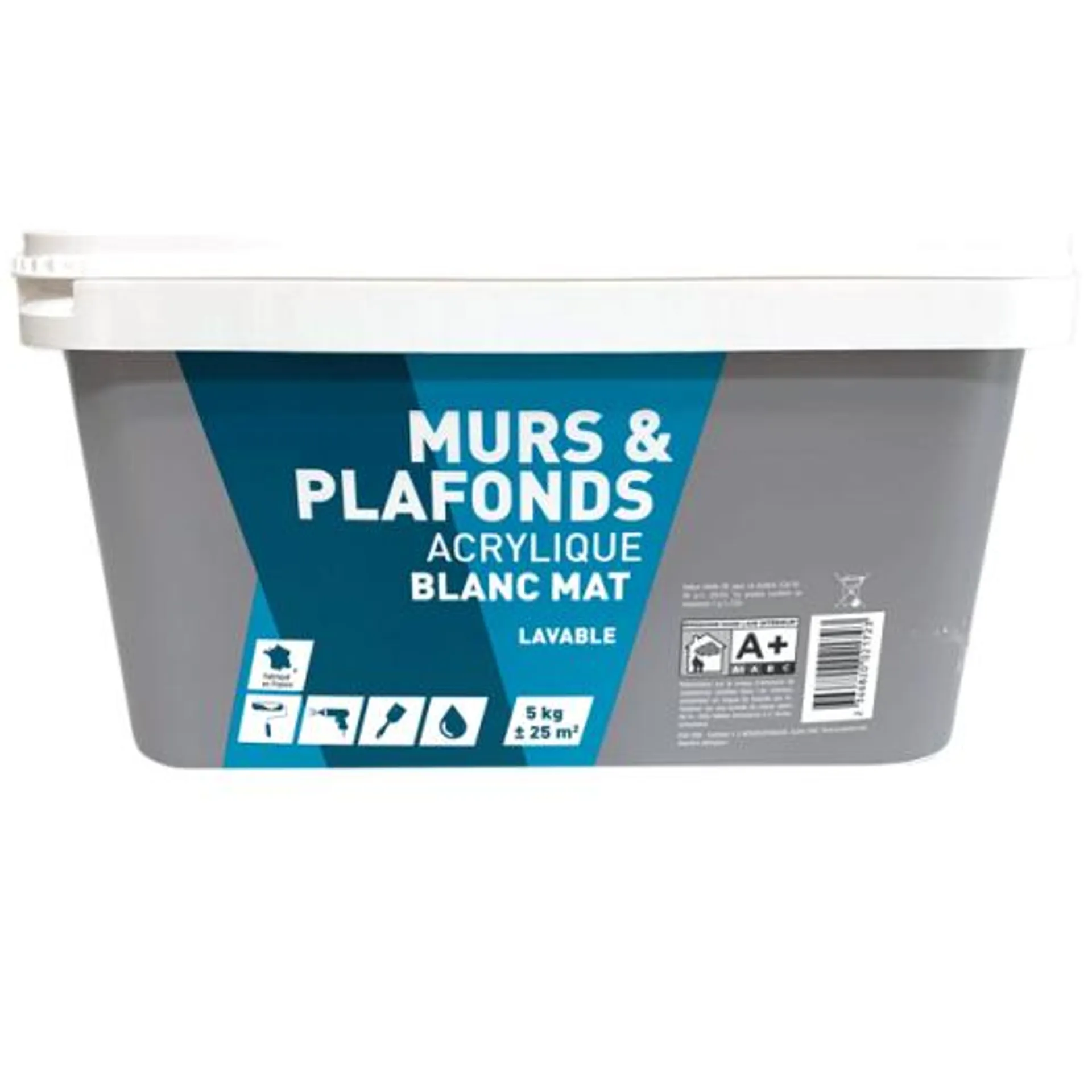 Peinture acrylique blanc mat 5kg