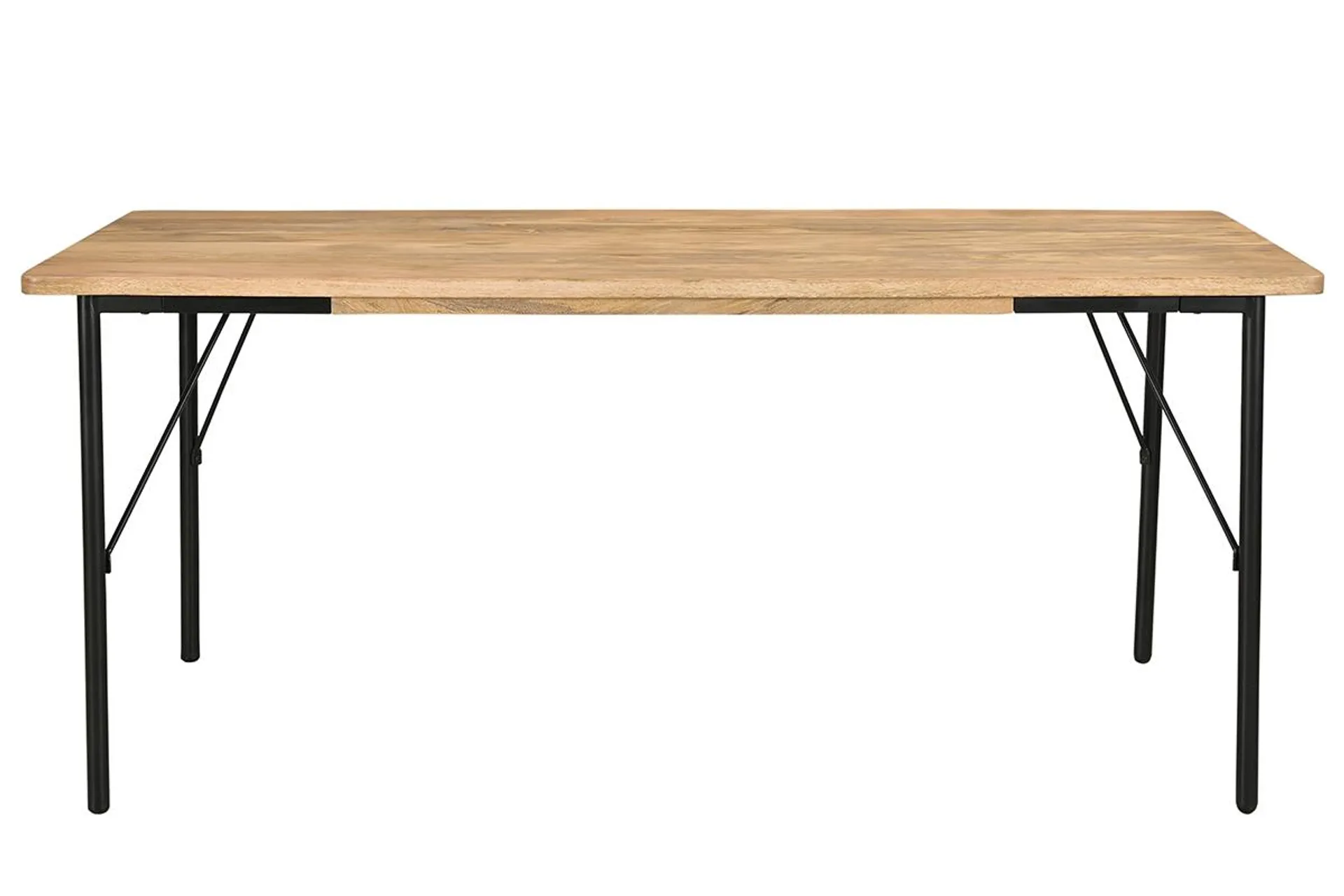 Table à manger rectangulaire en bois manguier massif et métal noir L180 cm JUDE