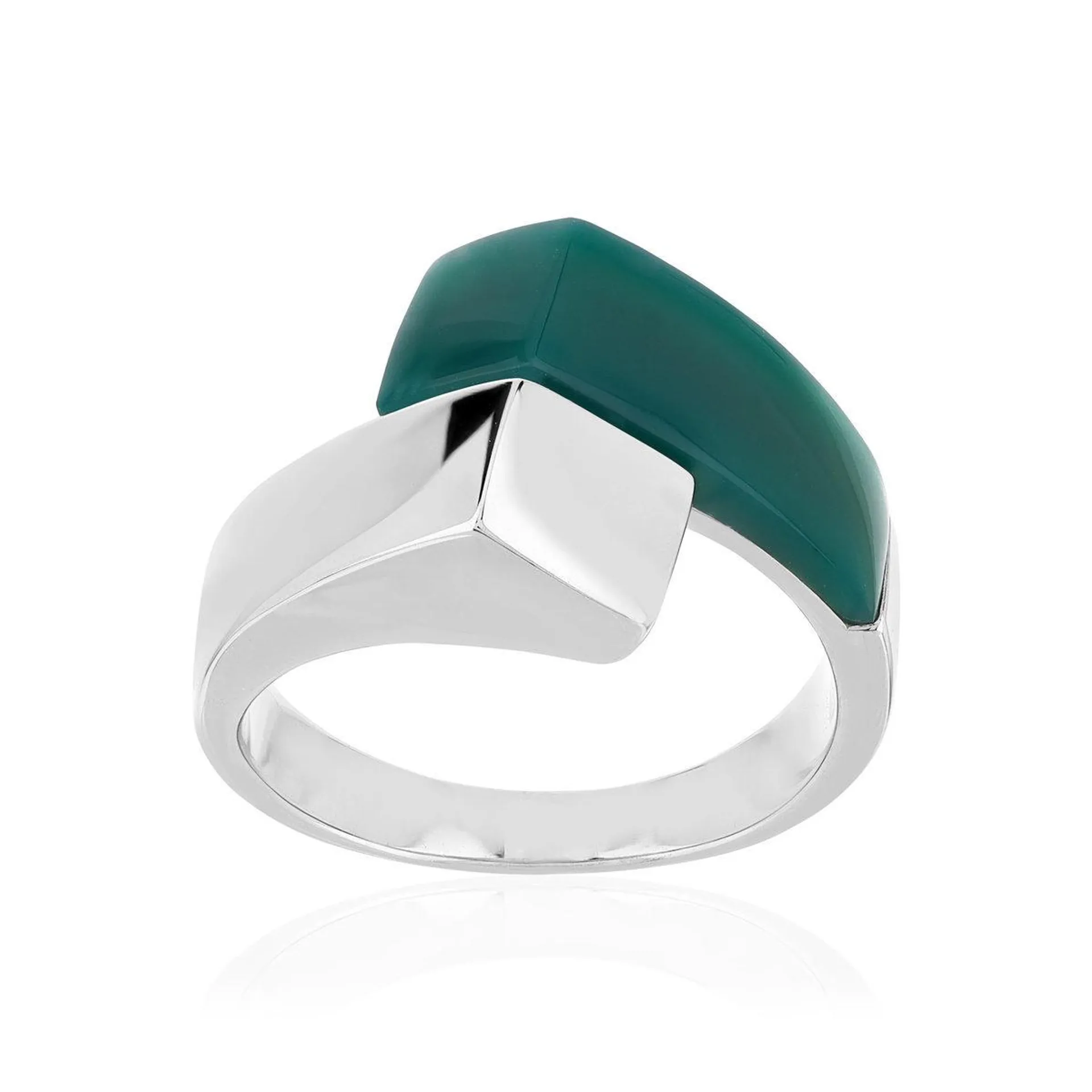 Bague argent 925 agate verte