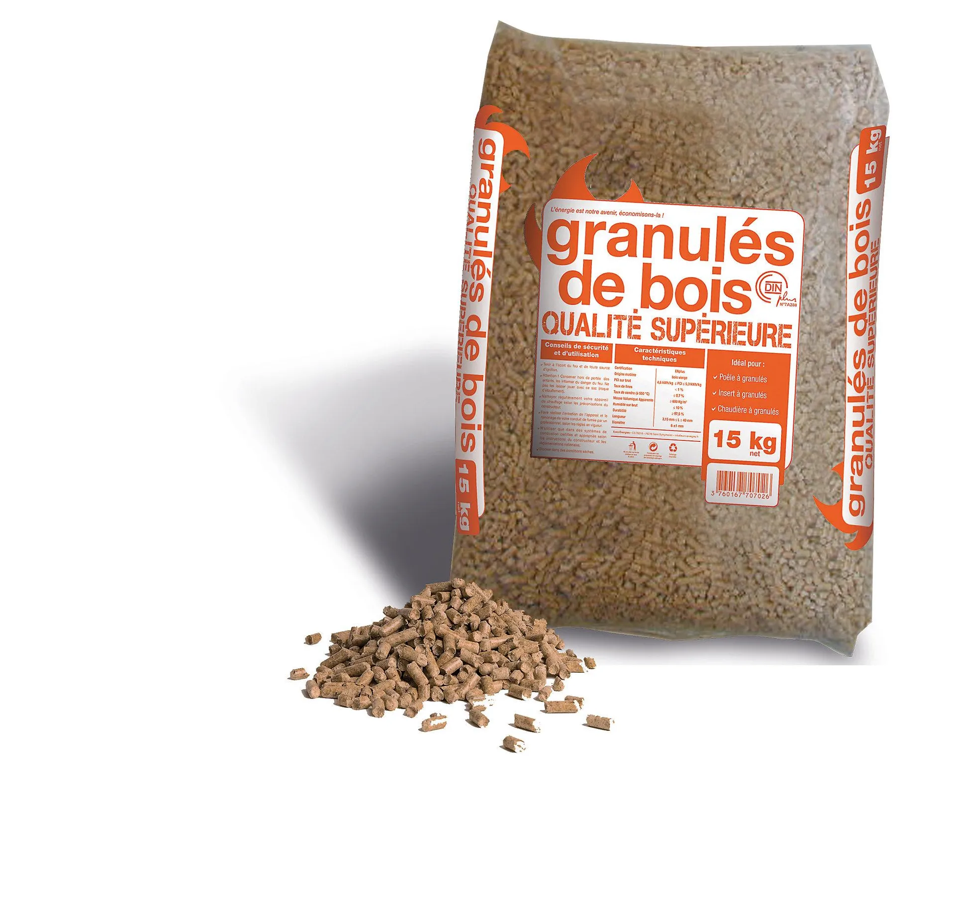 Pellet 100% résineux de qualité supérieur 15kg