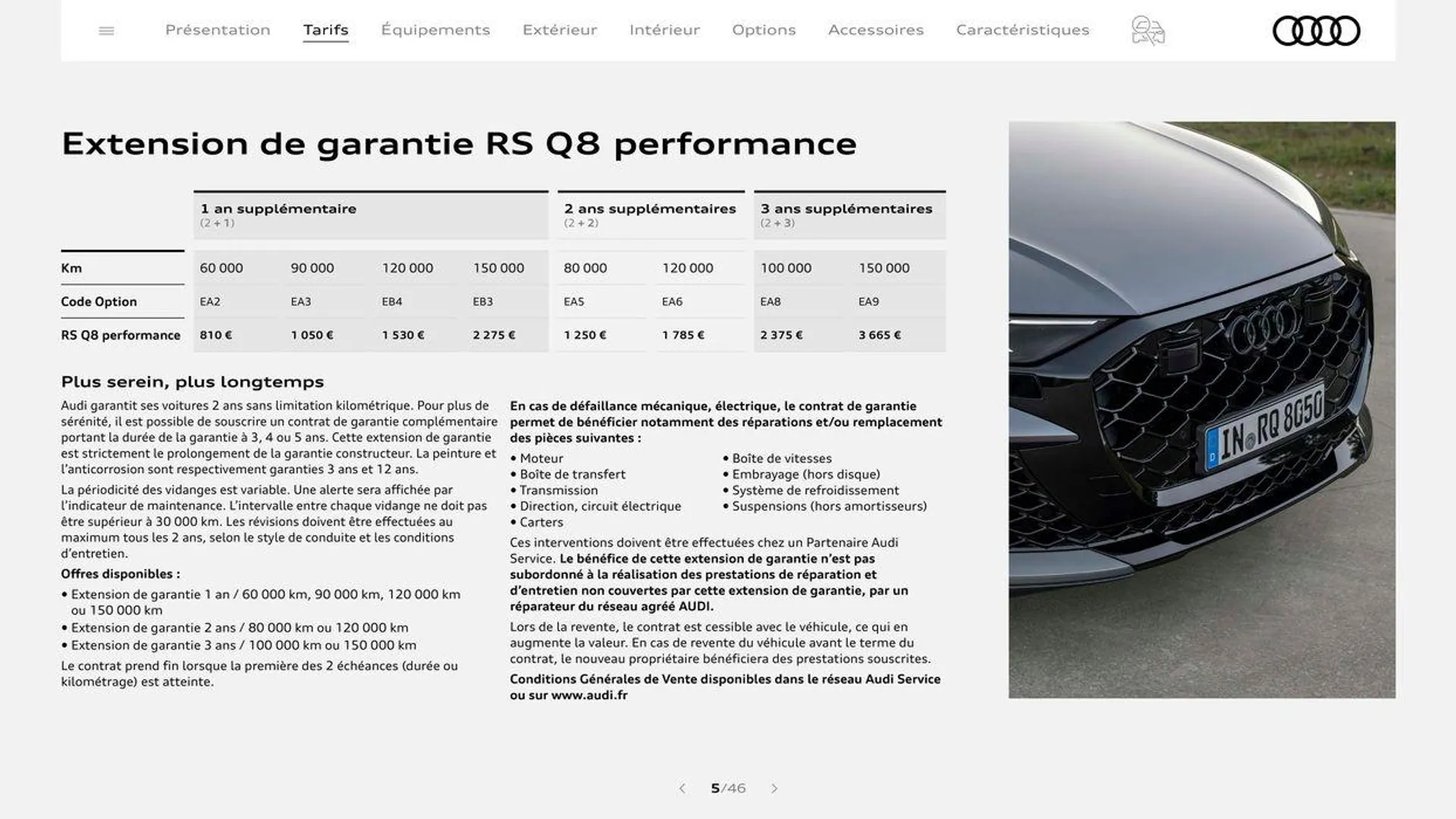 Audi RS Q8 performance du 20 août au 31 décembre 2024 - Catalogue page 5