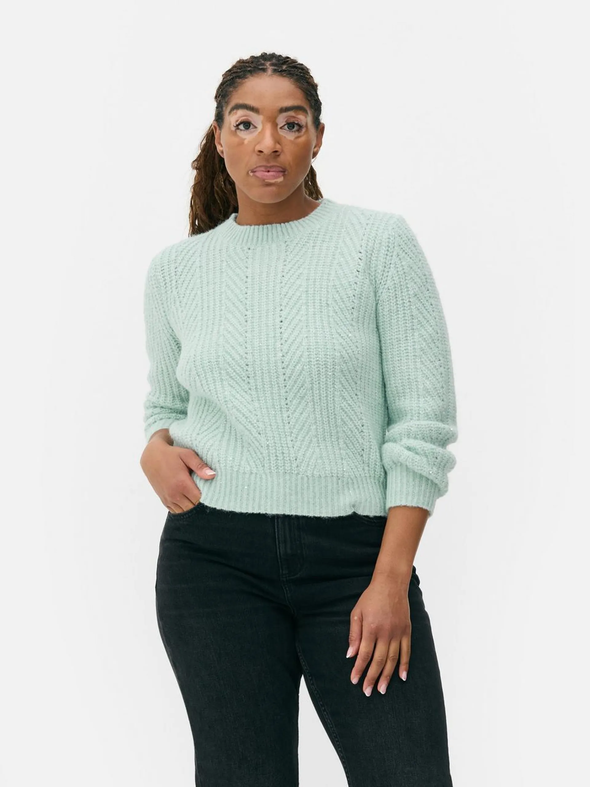 Sparkle Ribbed Jumper