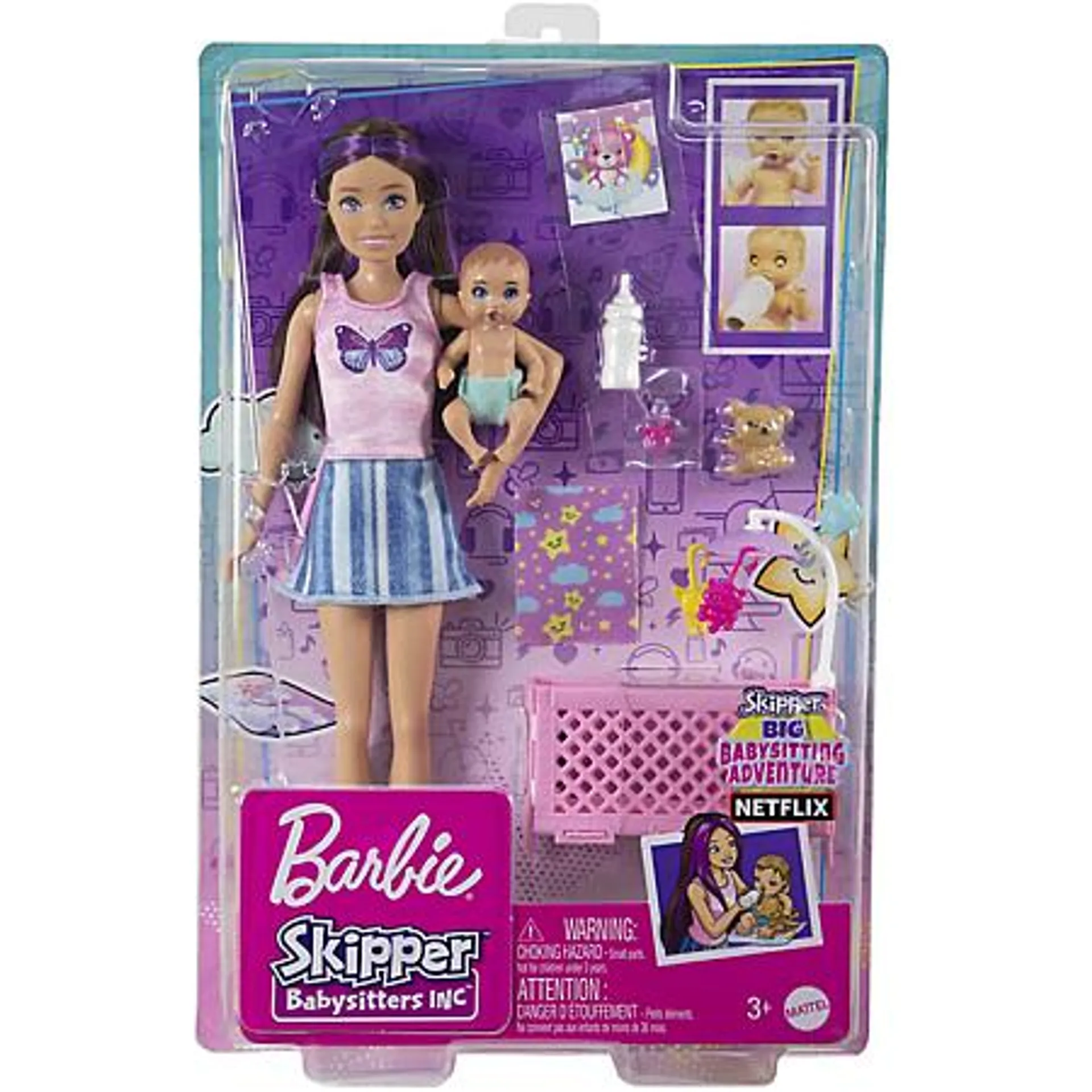 Barbie - Skipper Baby-Sitter - Coffret - Poupée Mannequin - 3 ans et +