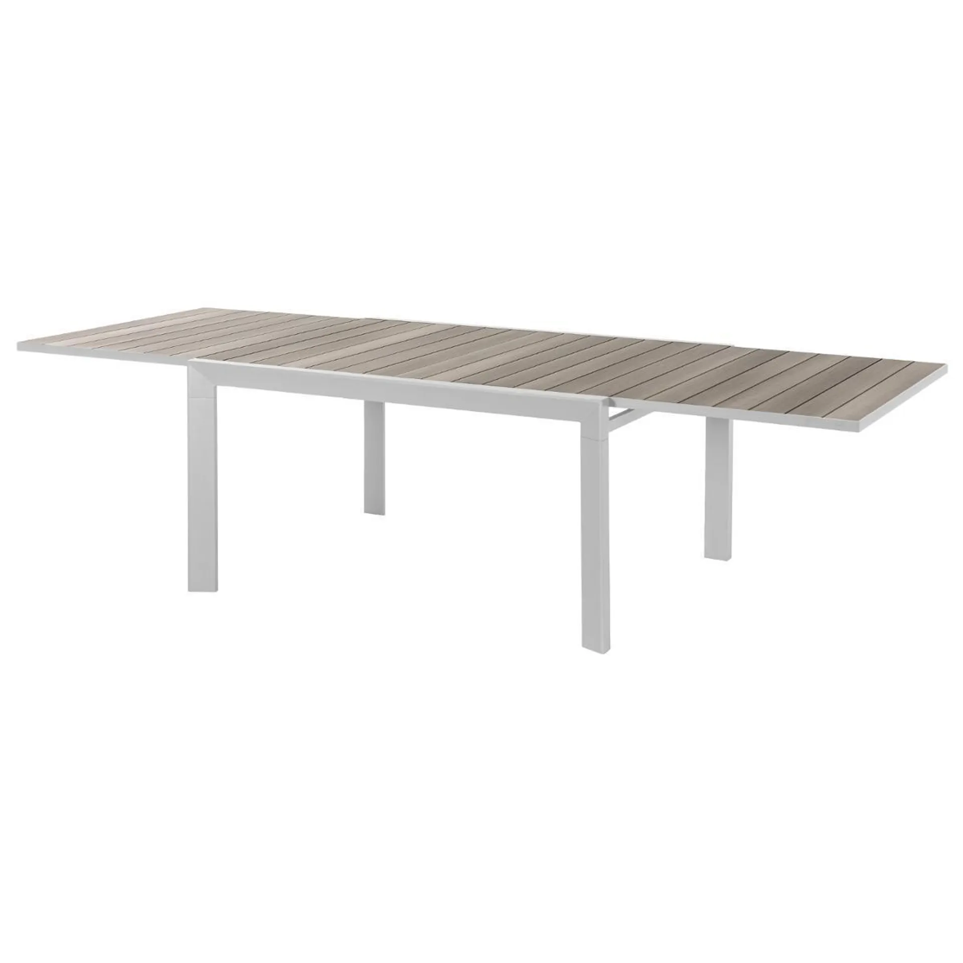 Table Évasion - 140/280 x 109 x H 75 cm - Beige lin, blanc - HESPERIDE