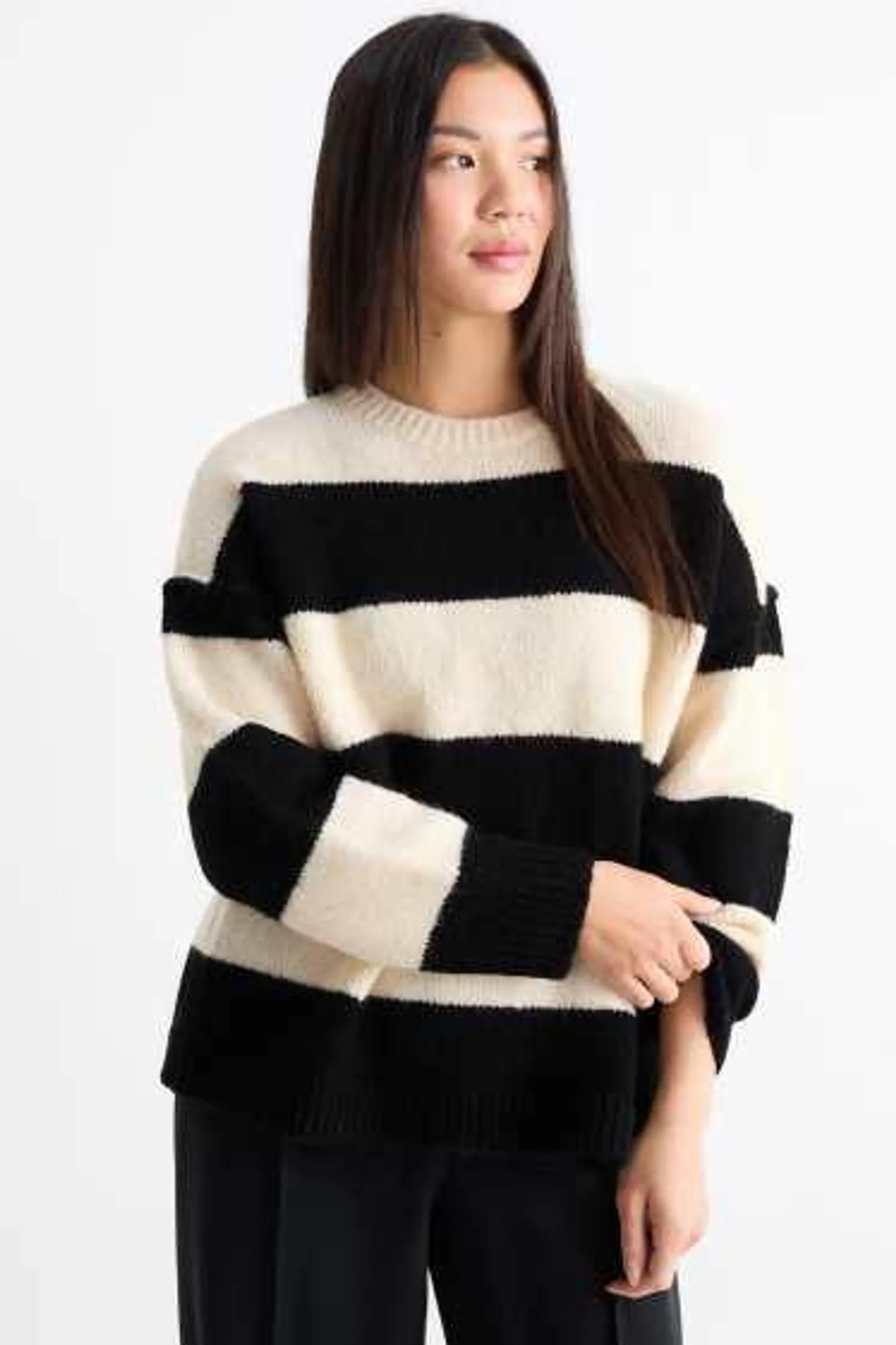 Alpaca blend jumper - striped